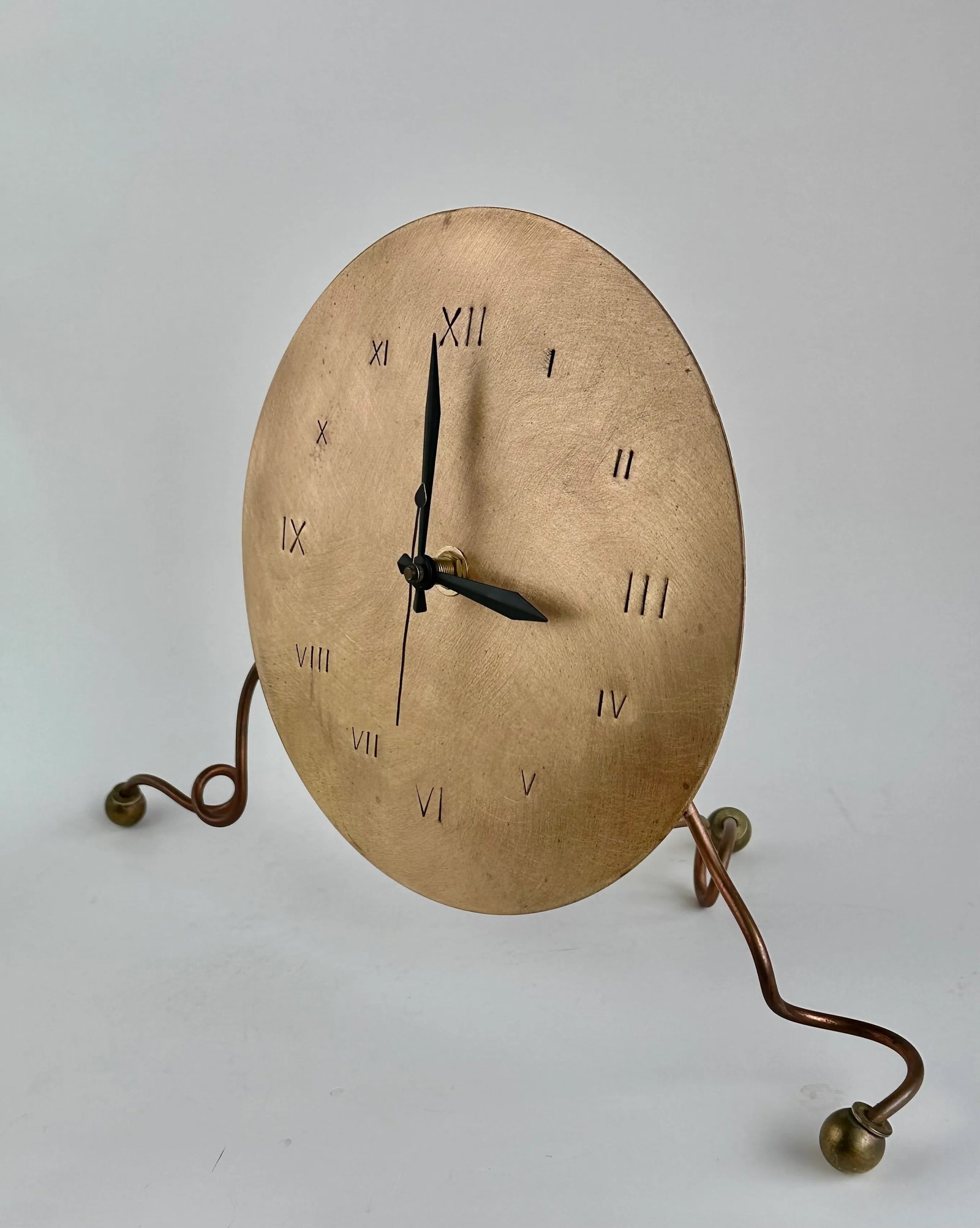 Brushed Copper Mantel Clock by Christopher Poehlmann 1993 - 3