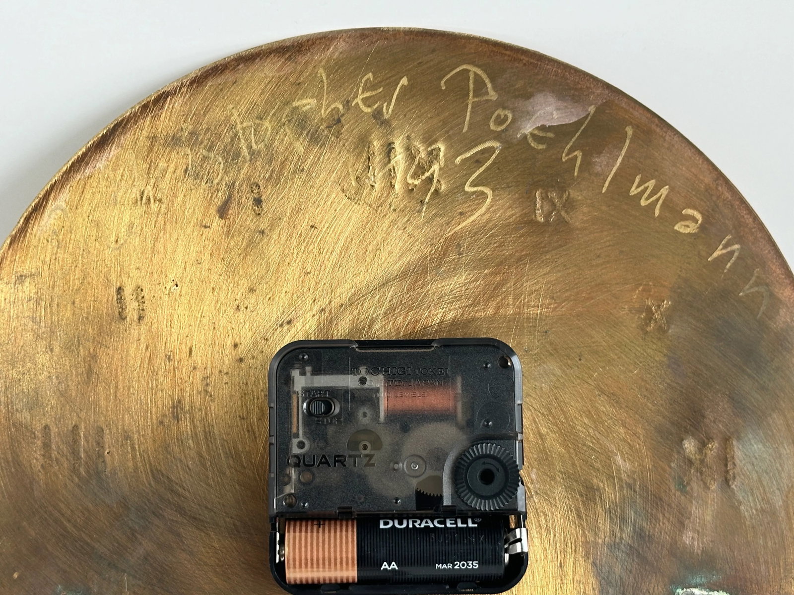 Brushed Copper Mantel Clock by Christopher Poehlmann 1993 - 7