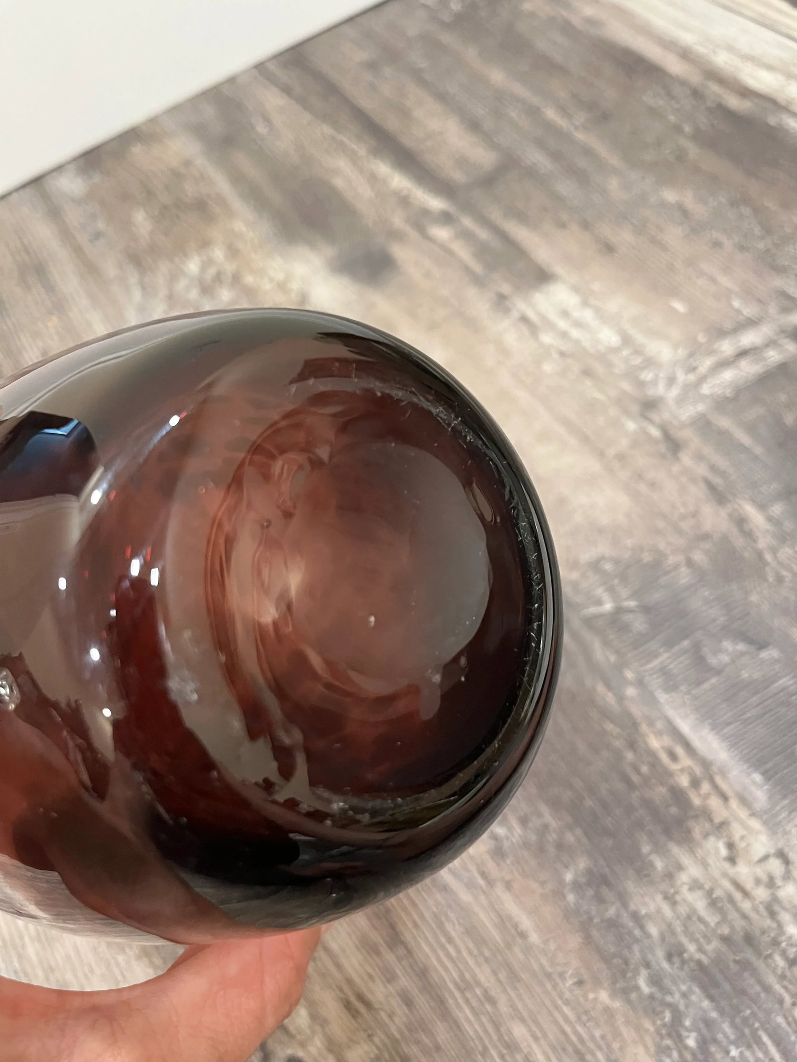 1960s Purple Tortoiseshell Blown Glass Art Vase Attributed to Murano - 5