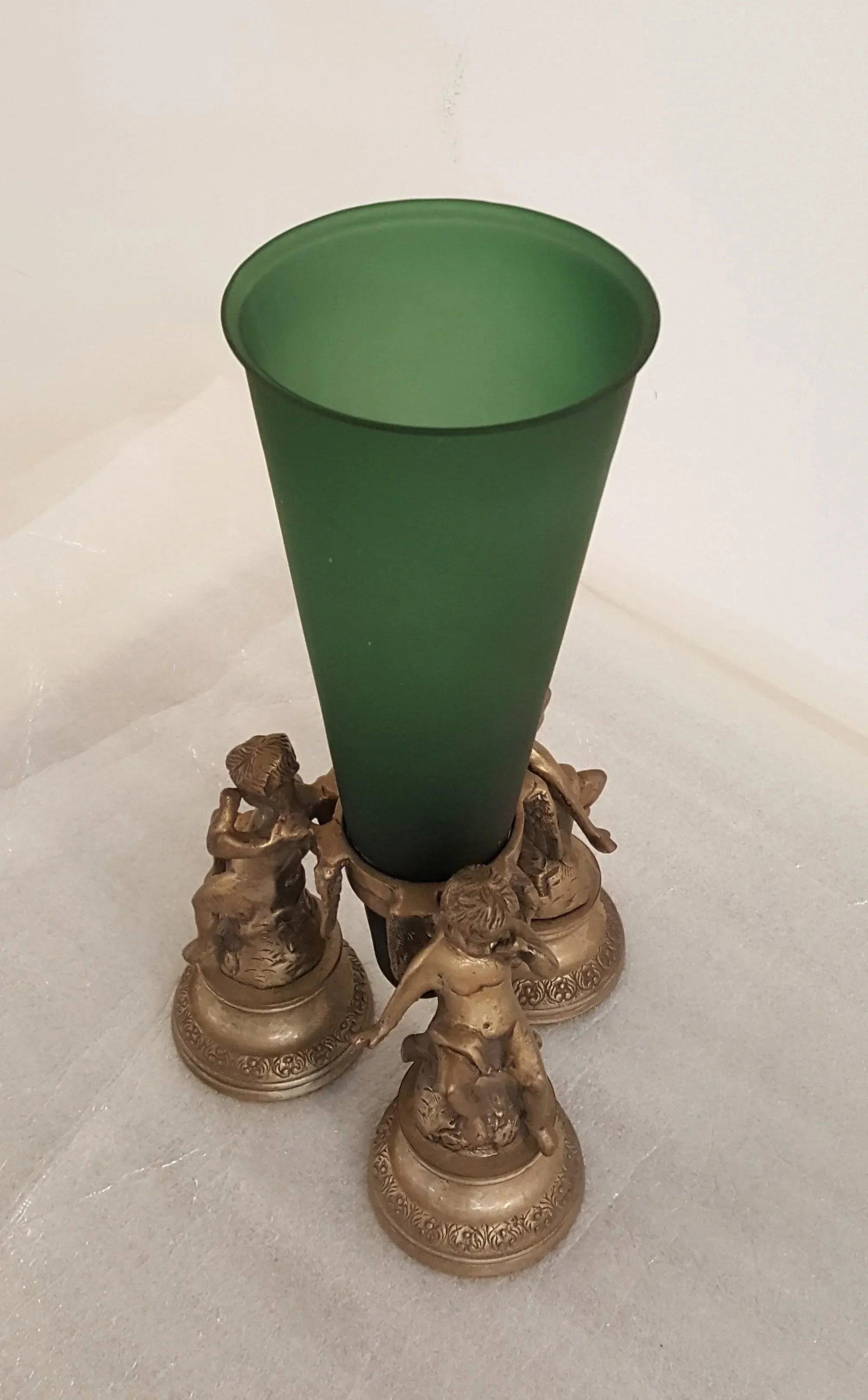 Maitland Smith Green Glass and Brass Epergne - 3