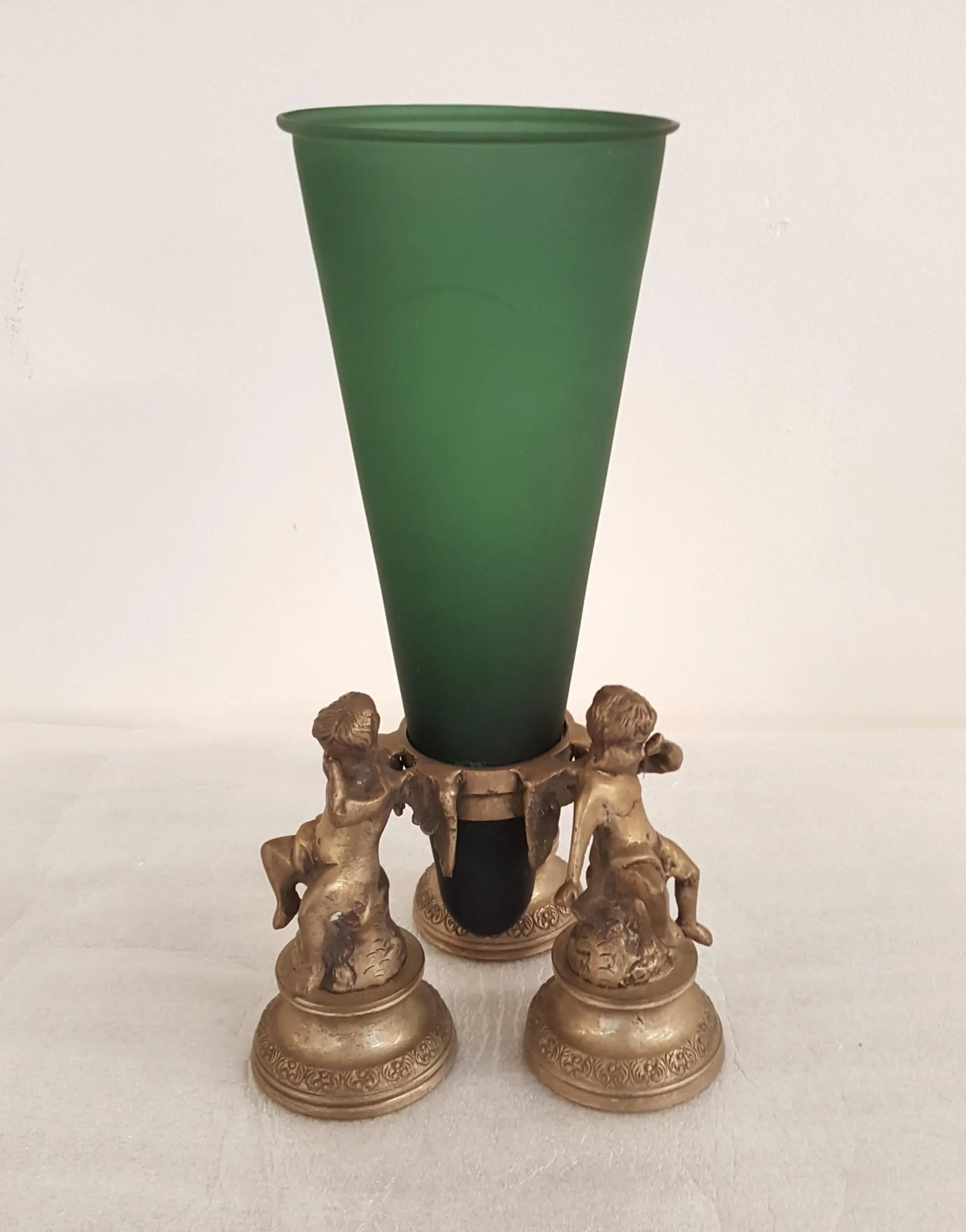 Maitland Smith Green Glass and Brass Epergne - 4