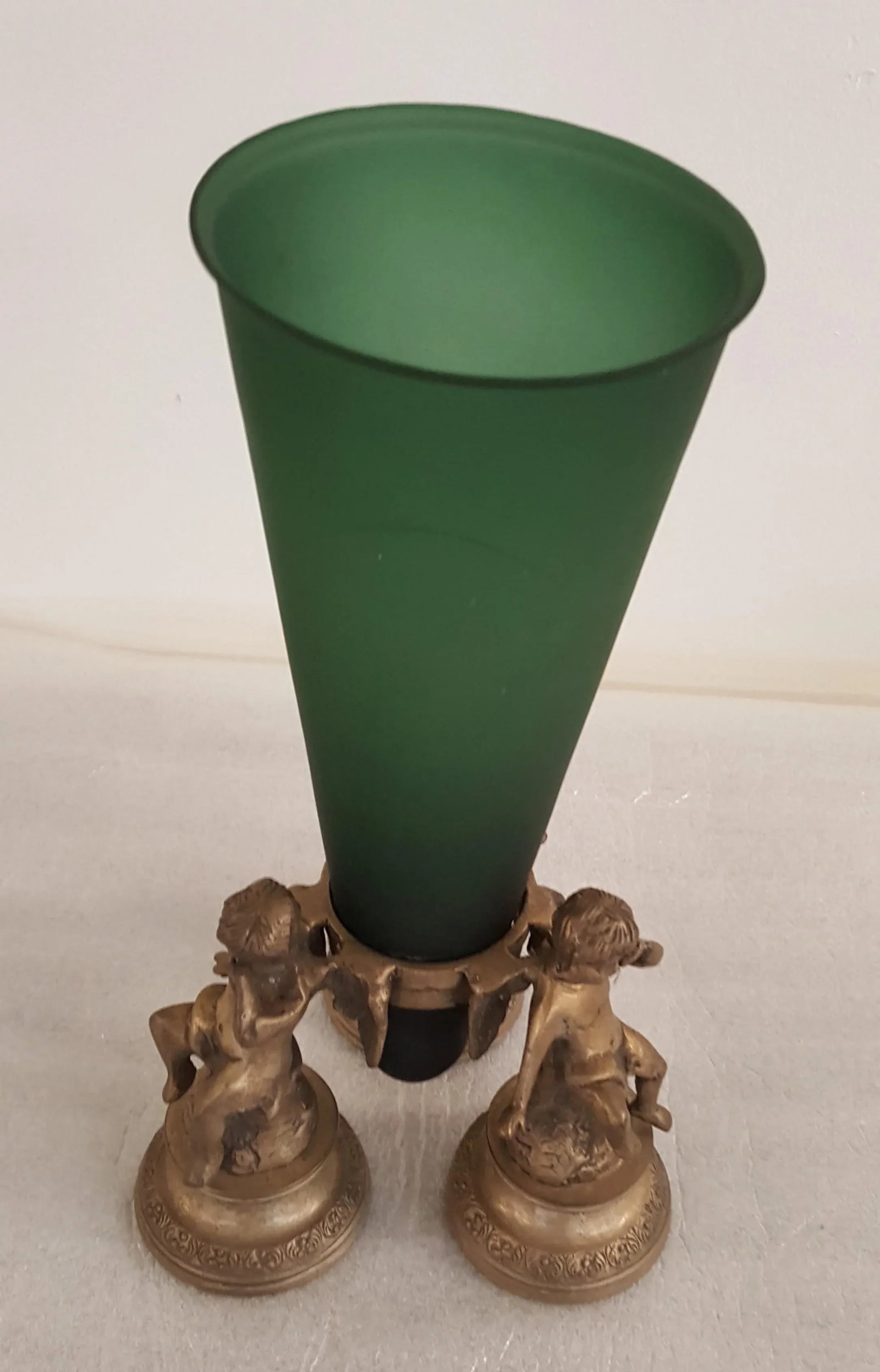 Maitland Smith Green Glass and Brass Epergne - 5