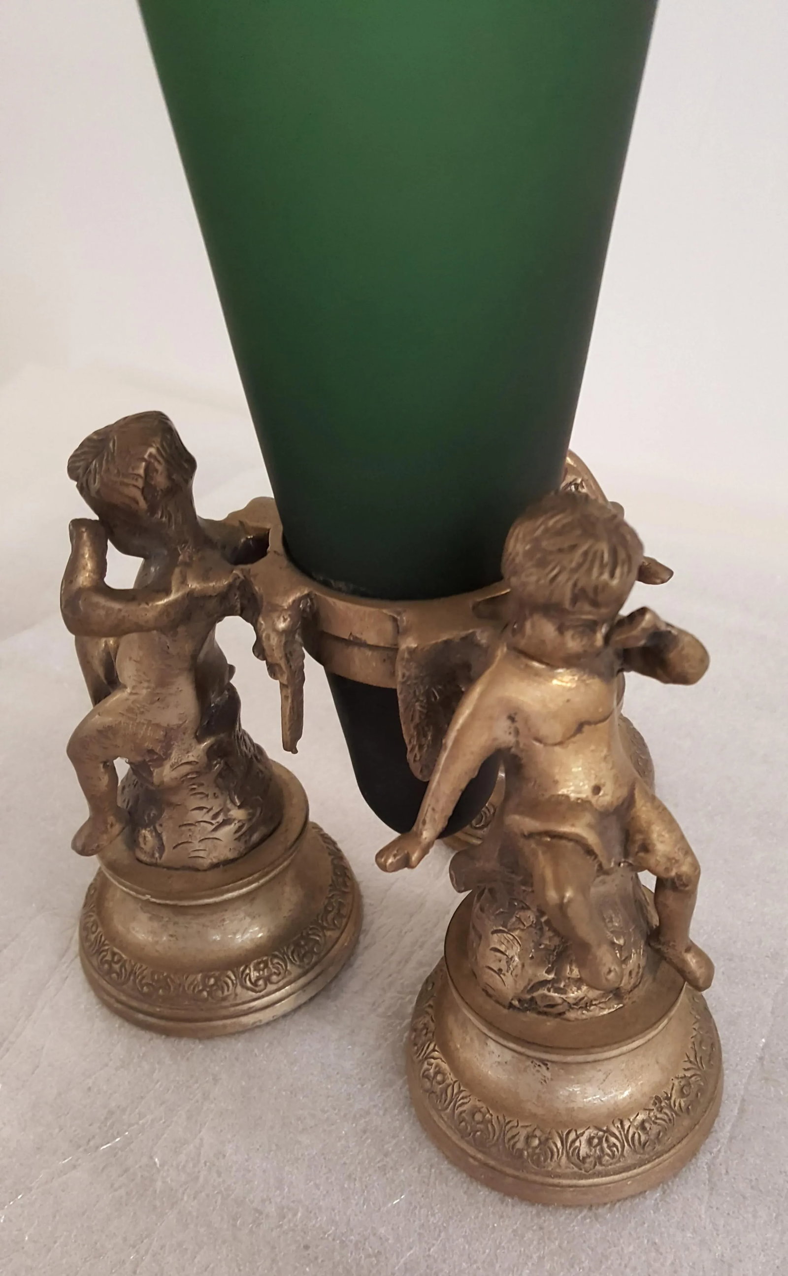 Maitland Smith Green Glass and Brass Epergne - 6