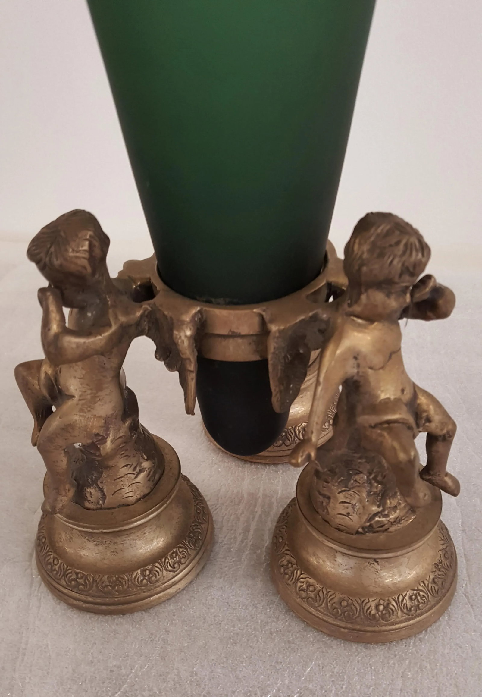 Maitland Smith Green Glass and Brass Epergne - 7
