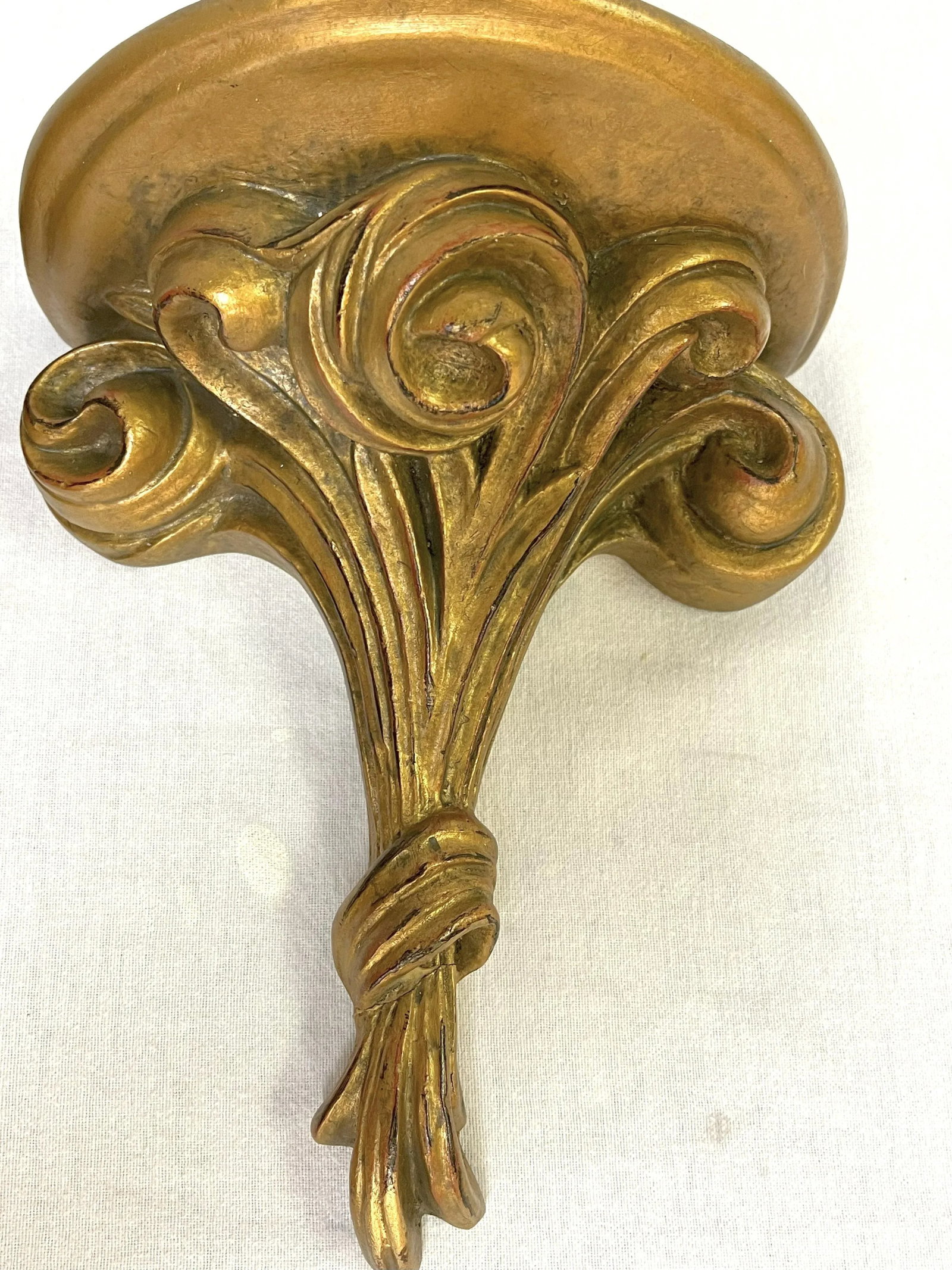 Mid 20th Century Rose Bouquet Wood Wall Brackets- a Pair - 10