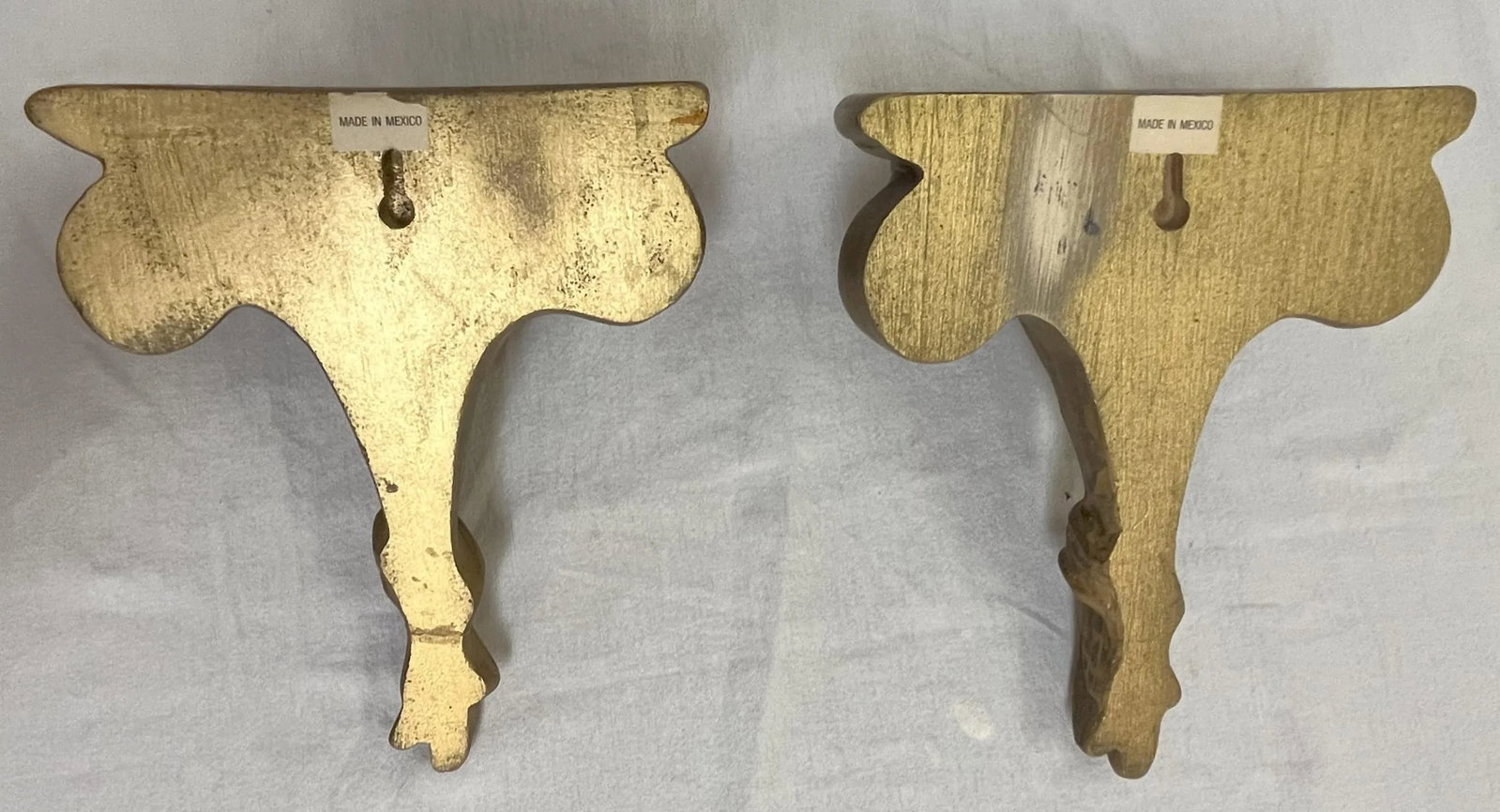 Mid 20th Century Rose Bouquet Wood Wall Brackets- a Pair - 12