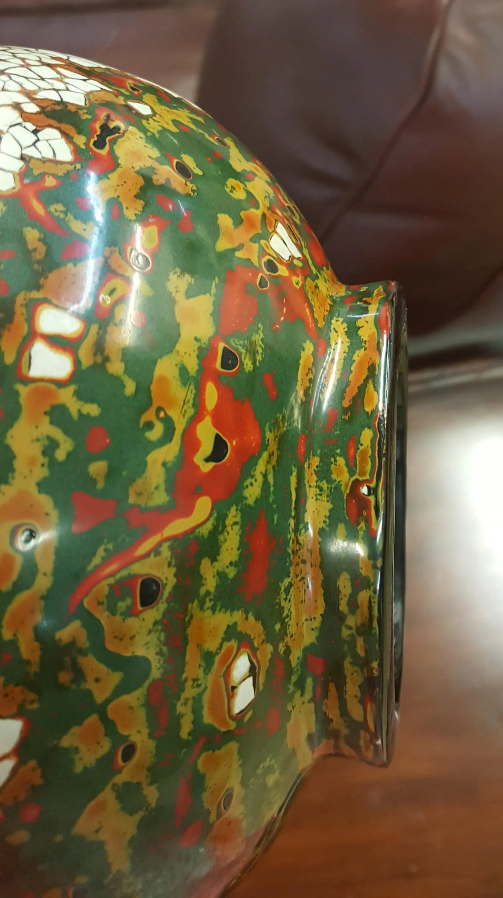 Folk Art Maitland Smith Egg Shell Design Vase - 4