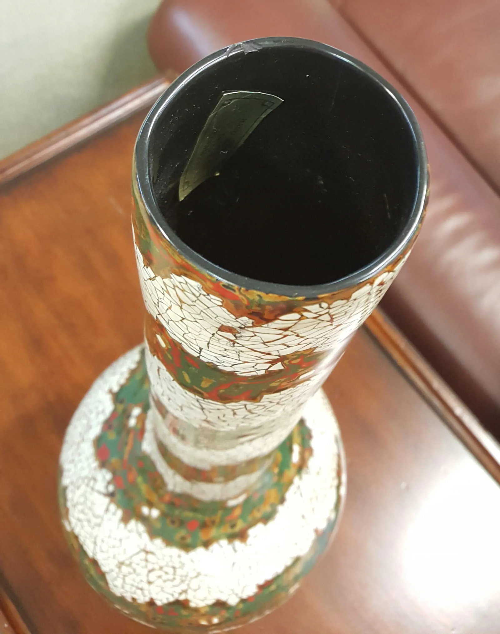 Folk Art Maitland Smith Egg Shell Design Vase - 5