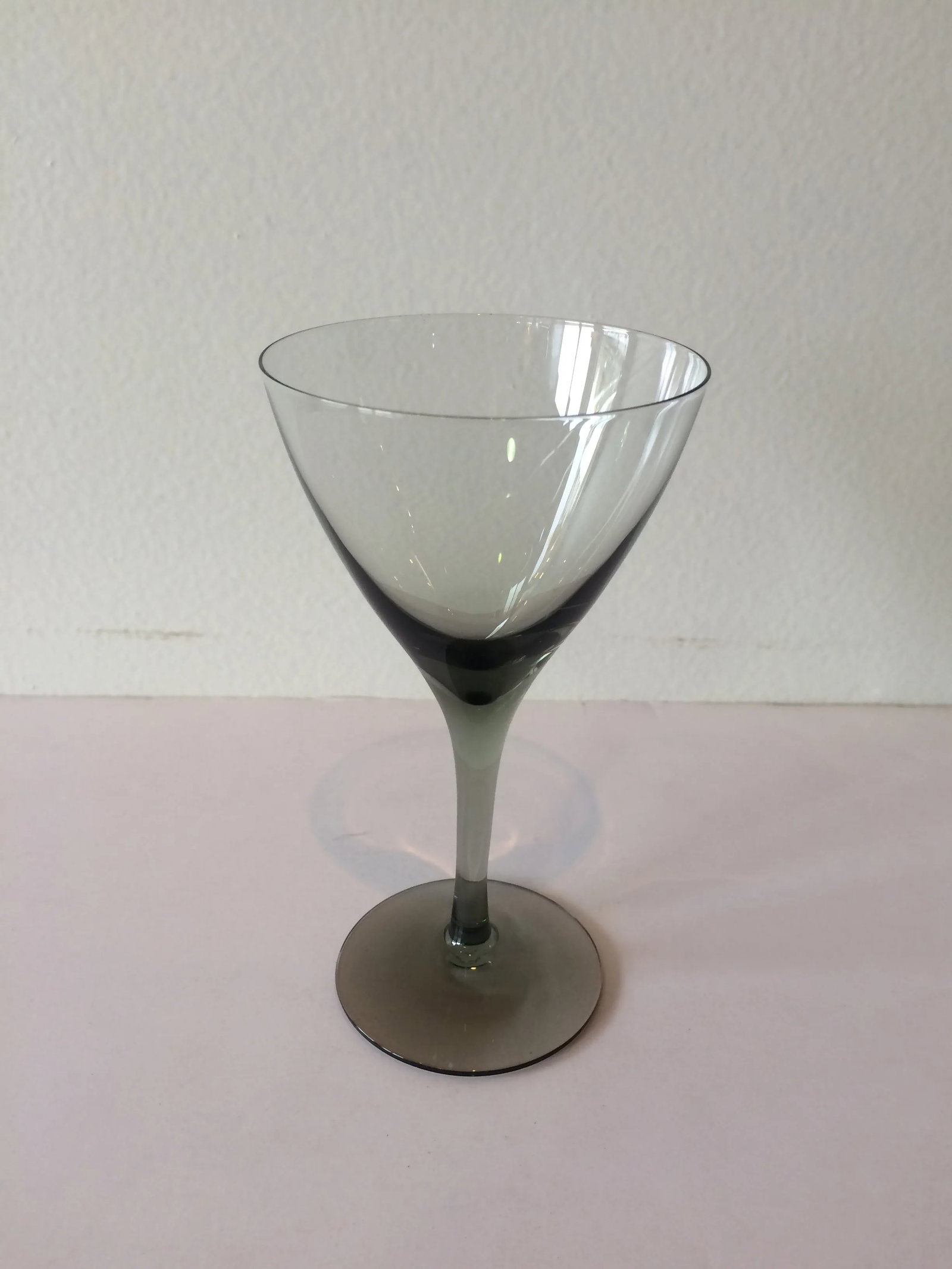 Vintage Smoke Gray Crystal Cordial Glasses - Set of 12 - 3