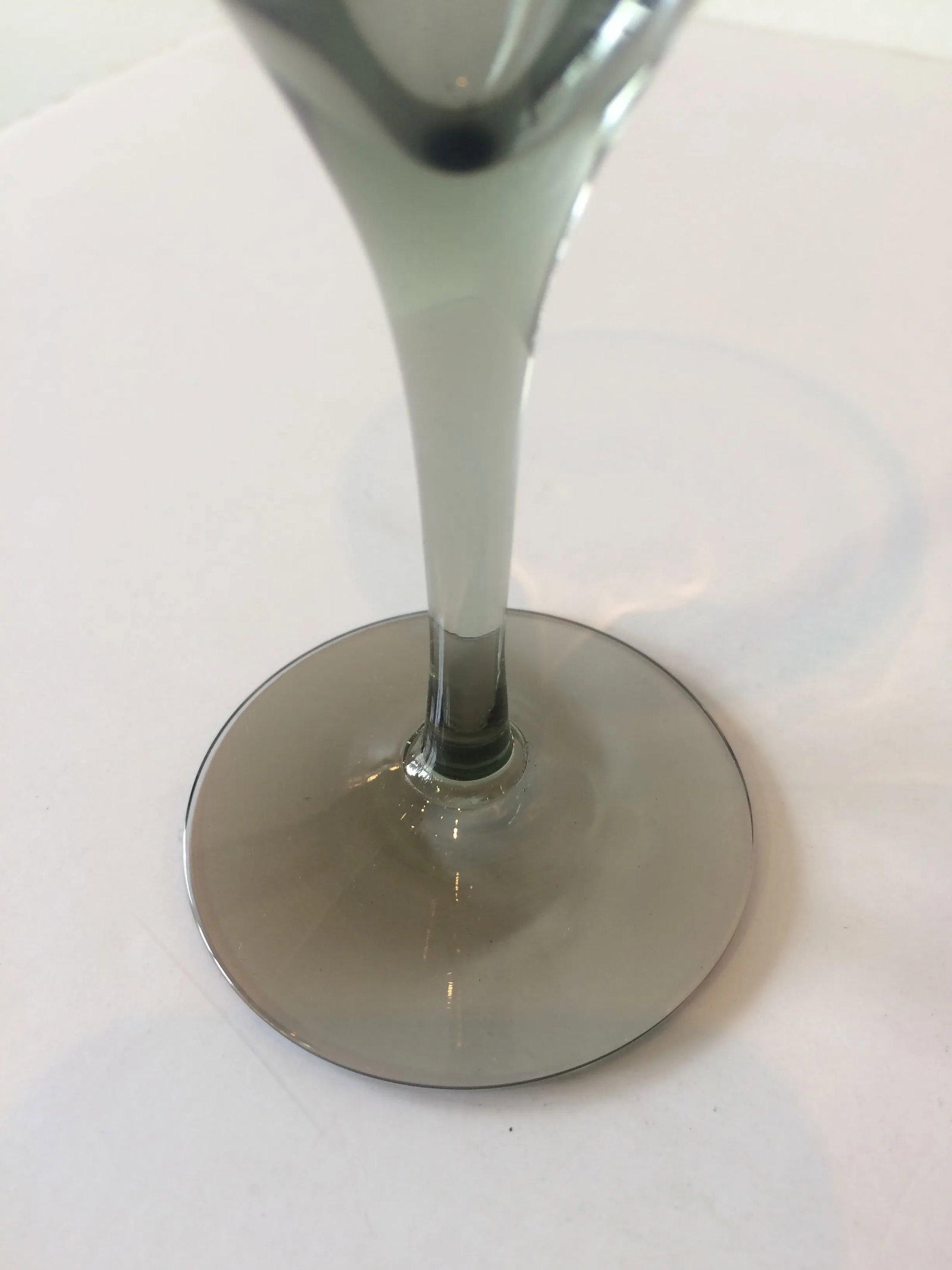 Vintage Smoke Gray Crystal Cordial Glasses - Set of 12 - 5