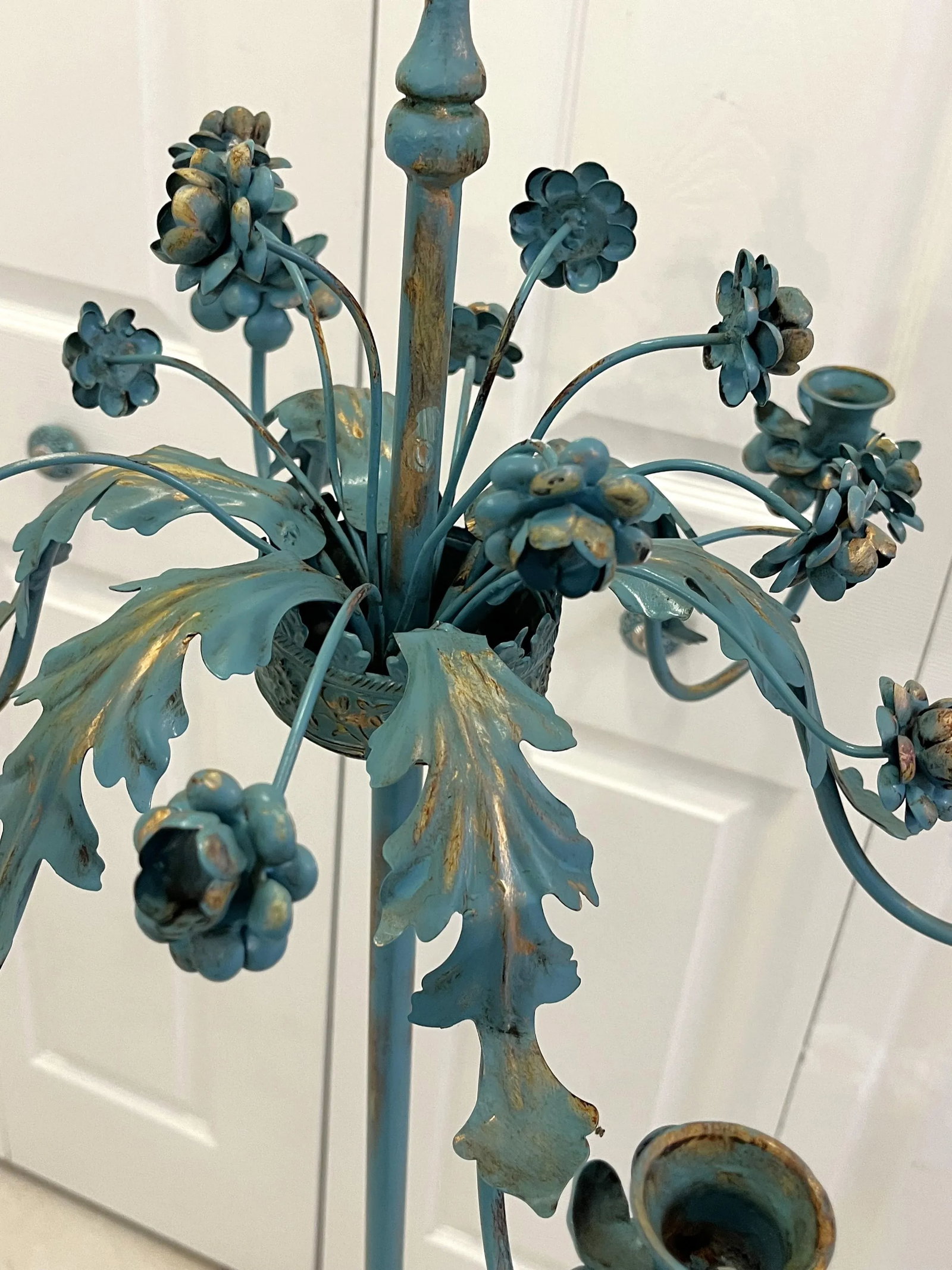Mid Century Painted Tole 6-Candle Floor Candelabra - 12