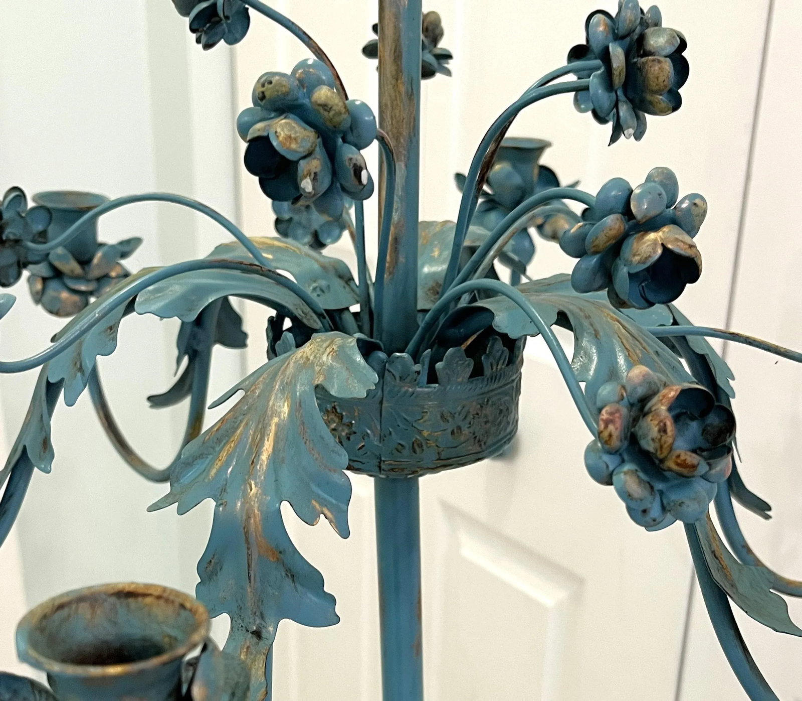 Mid Century Painted Tole 6-Candle Floor Candelabra - 8