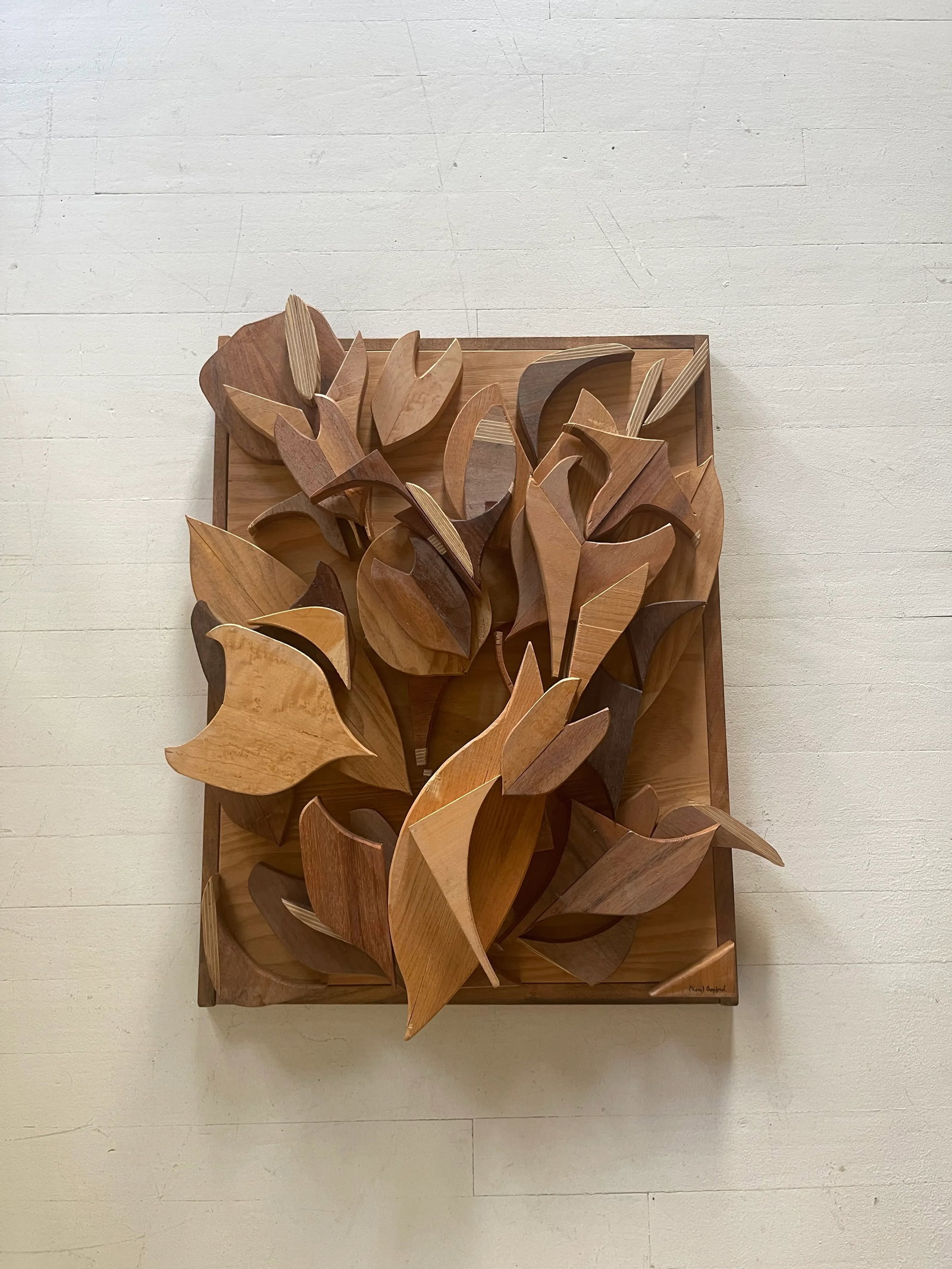 Wood Wall Art Studio Made Wood Carved Assemblage Wall Art - 3