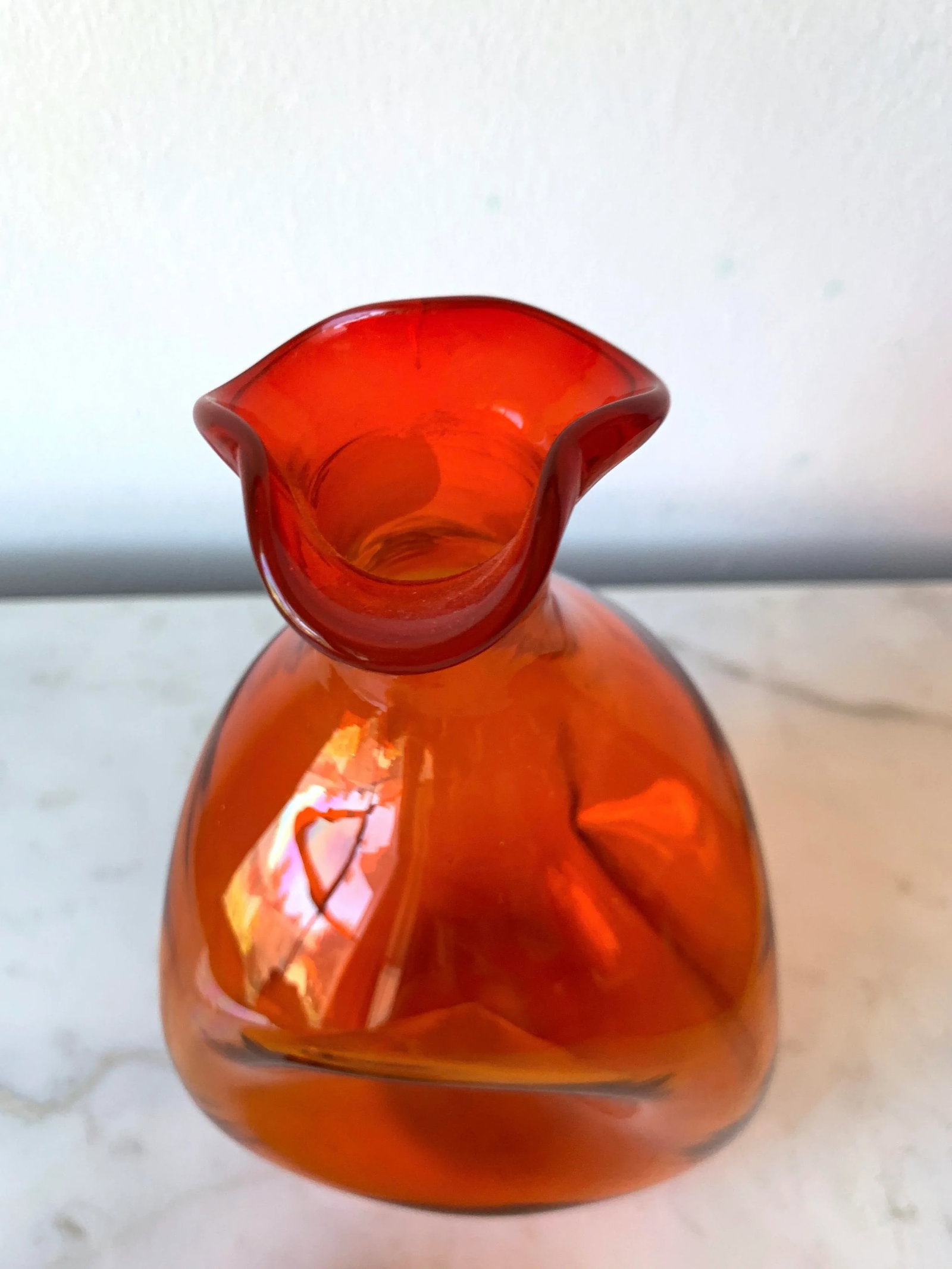 Mid Century Modern Blenko Tangerine Art Glass Decanter, by Winslow Anderson Model #49. - 9
