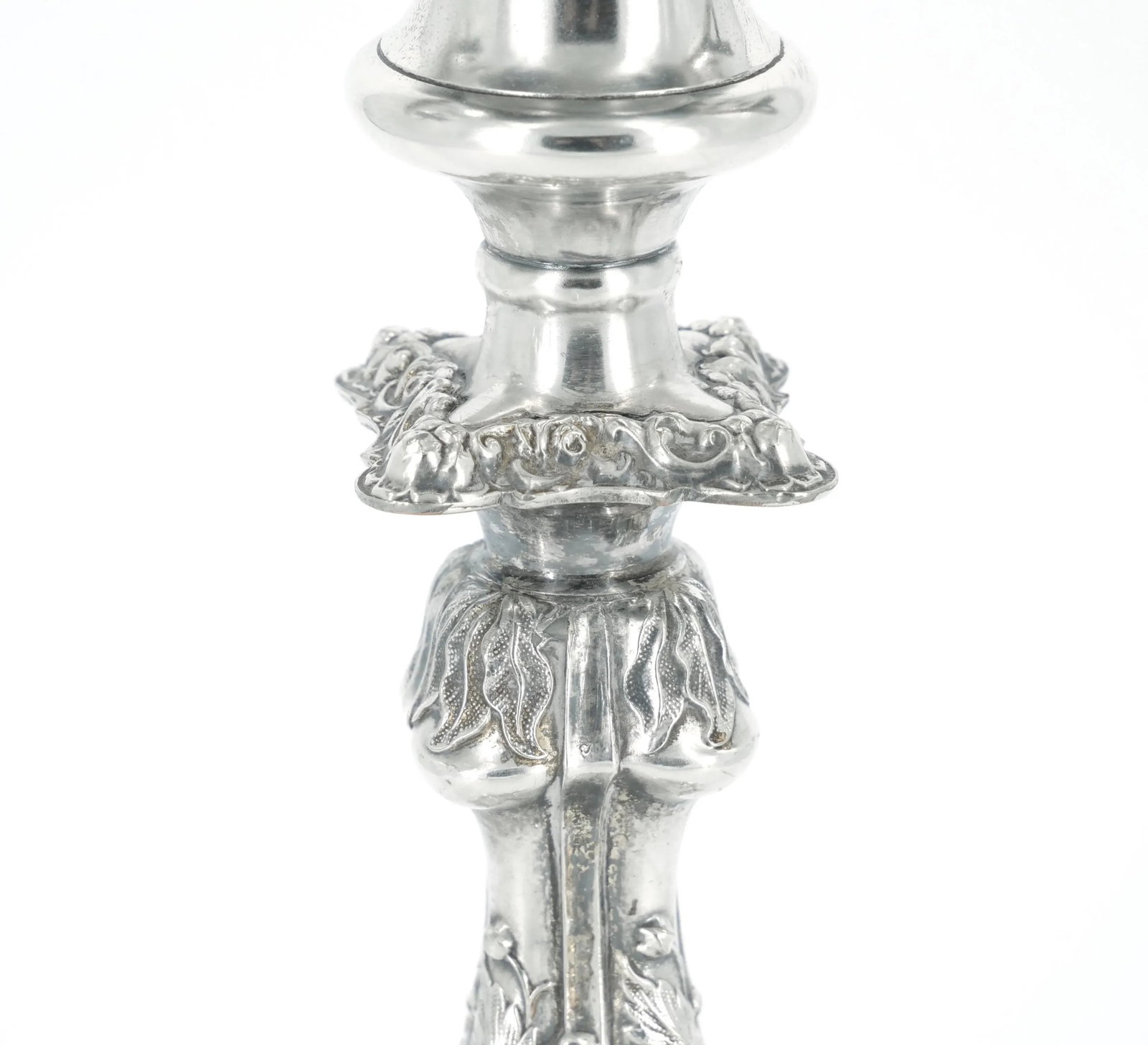 Large Pair Antique Edwardian Silver Plate Three-Light Candelabra - 8