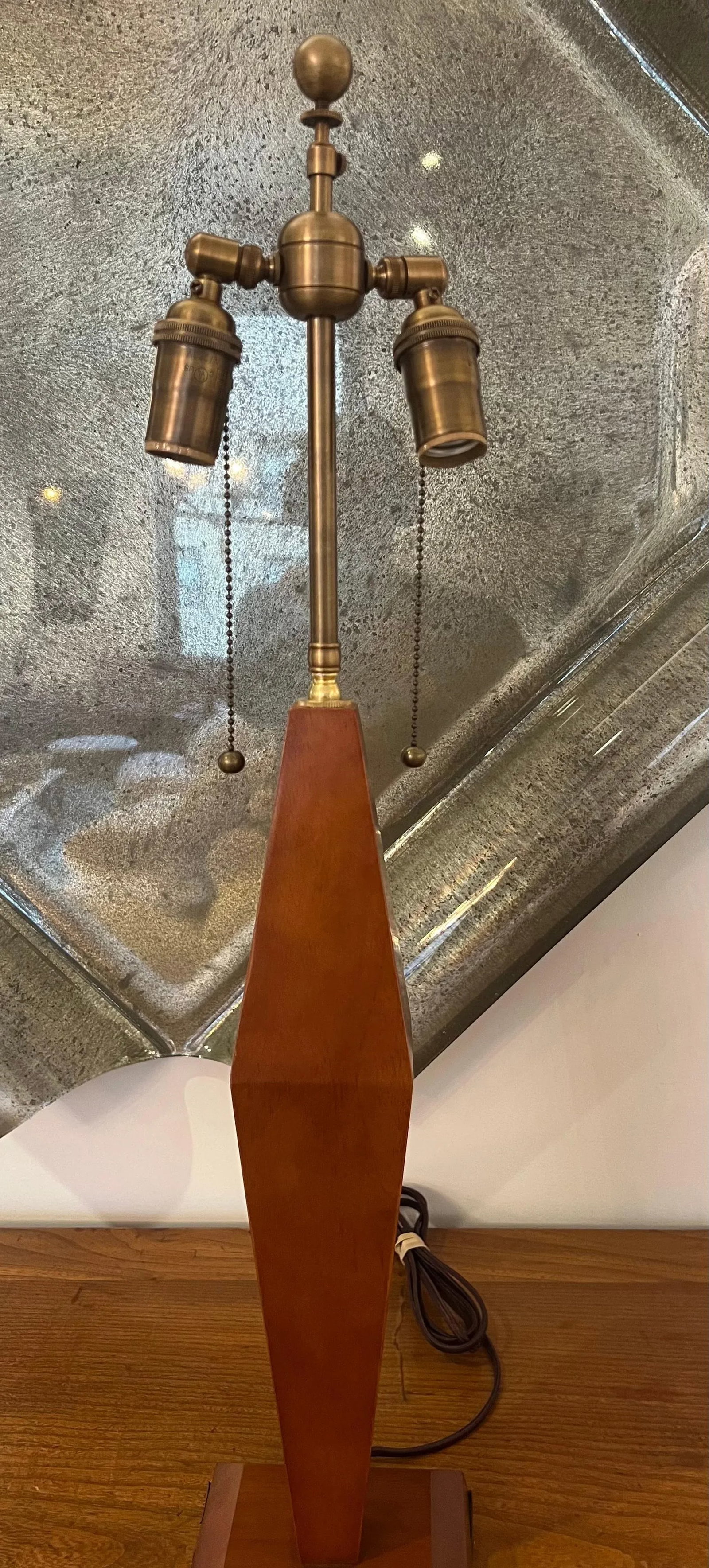 American Art Deco 1940s Wood Table Lamps - A Pair - 7