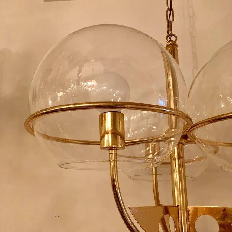 1970s Vintage Italian High Style Brass Pendant - 4