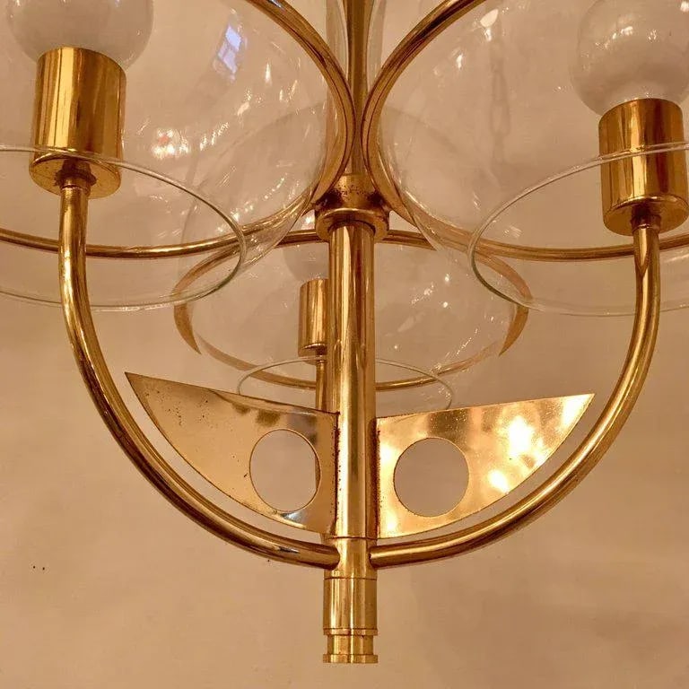 1970s Vintage Italian High Style Brass Pendant - 5