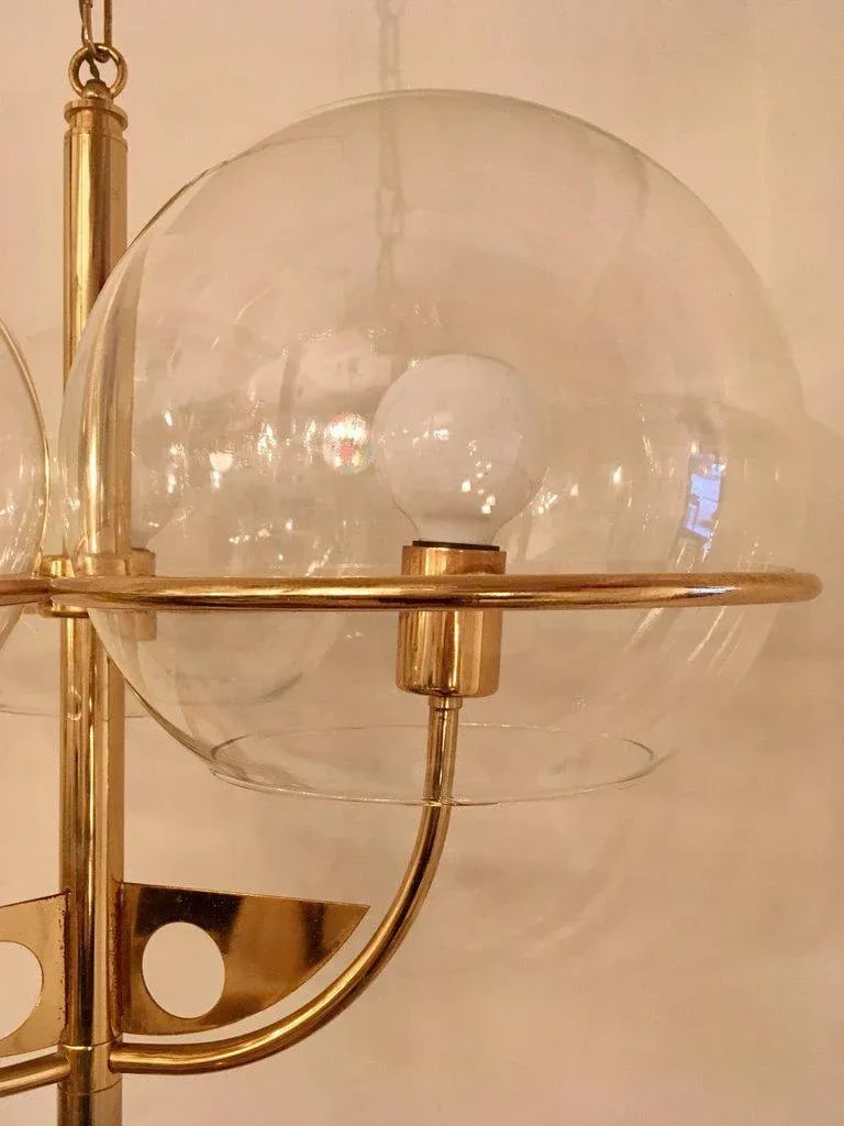 1970s Vintage Italian High Style Brass Pendant - 6