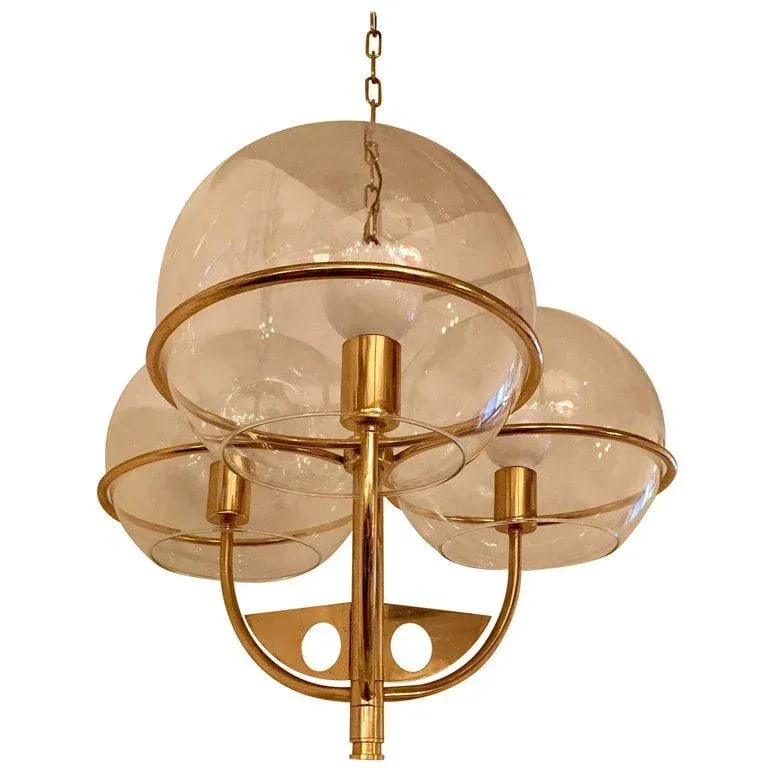 1970s Vintage Italian High Style Brass Pendant - 7