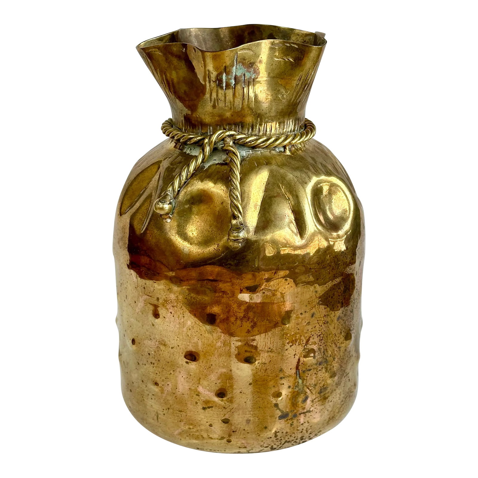 Trompe l'Oeil Brass Money Bag Vase (1 of 7)