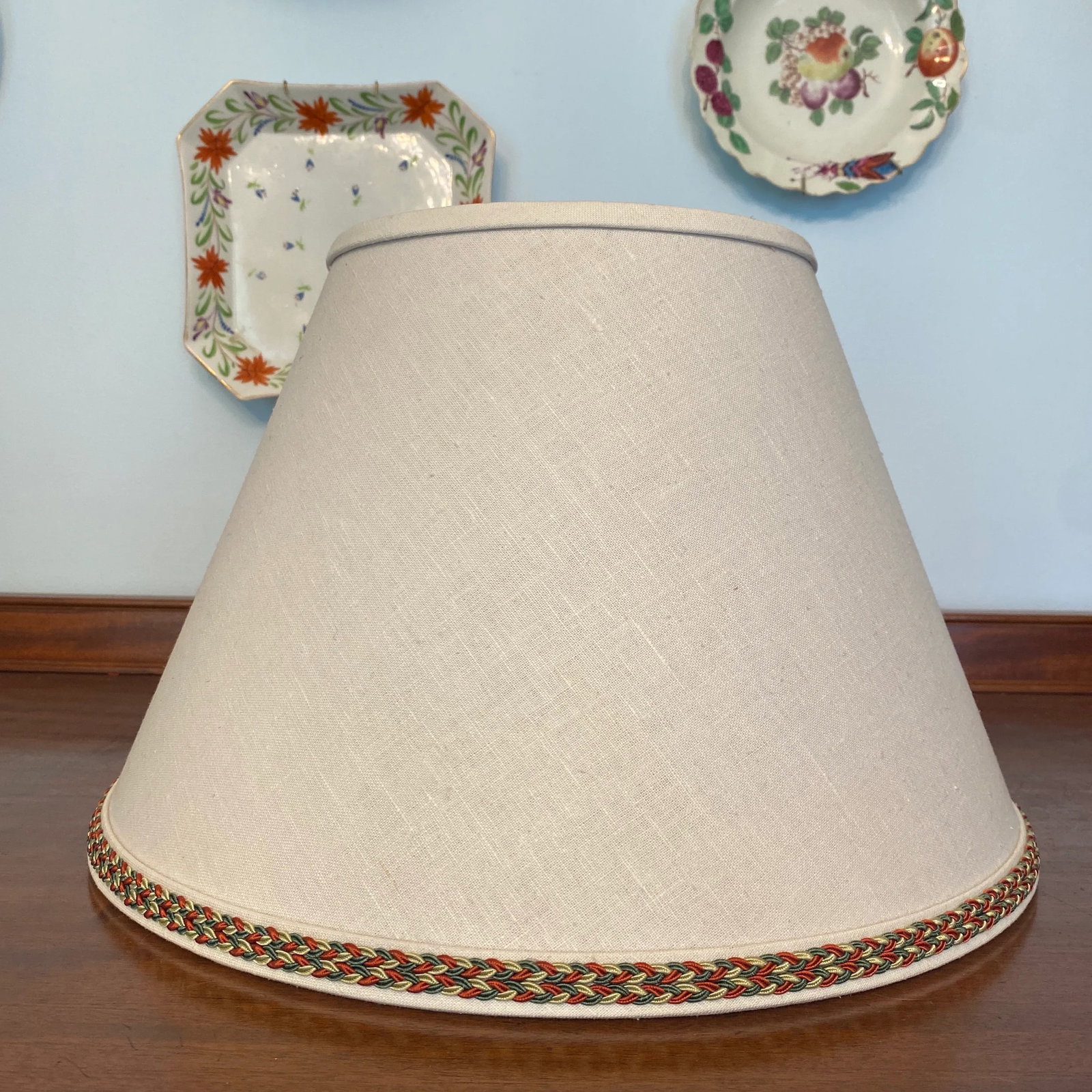 Late 20th Century Off White Linen Lampshades a Pair - 10
