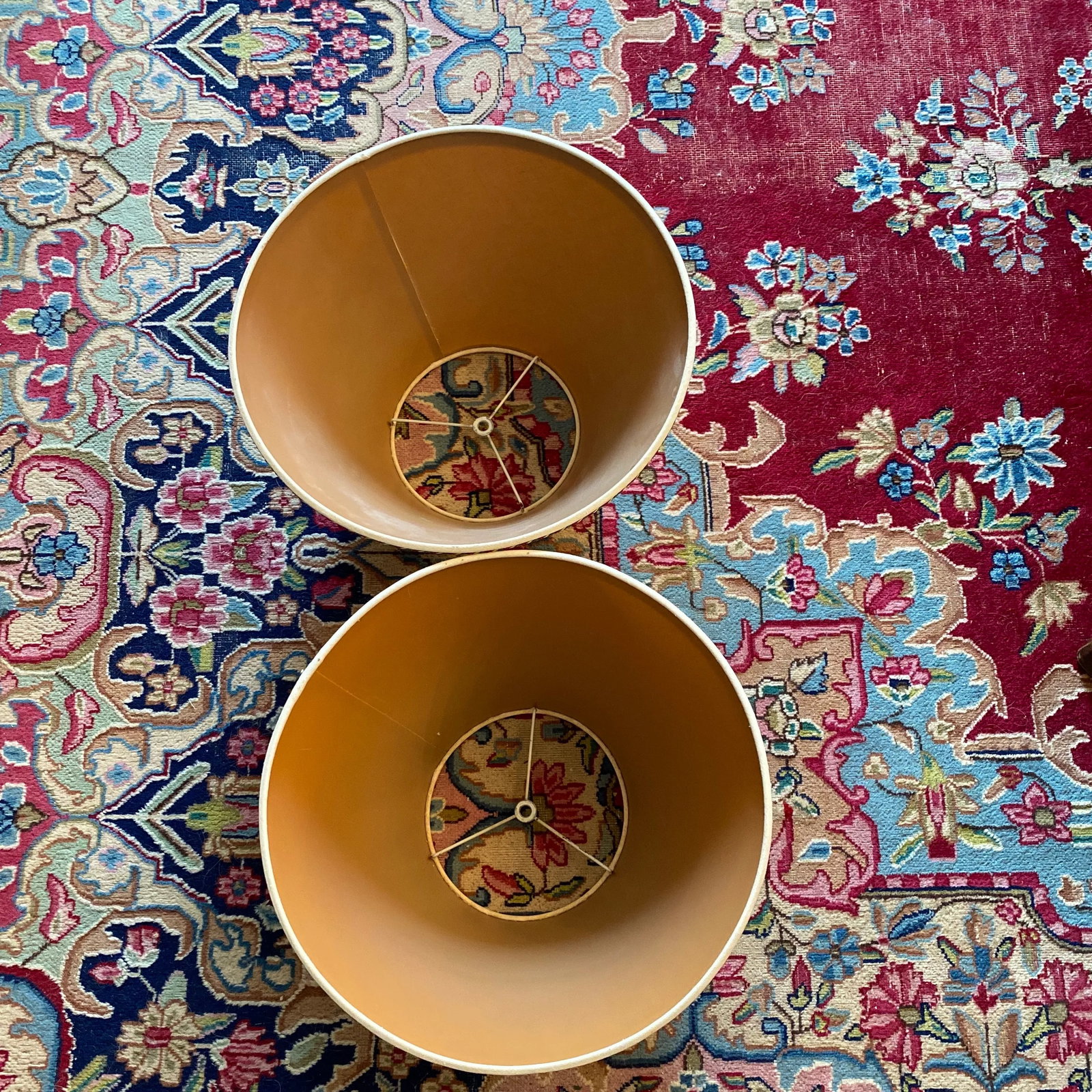 Late 20th Century Off White Linen Lampshades a Pair - 12