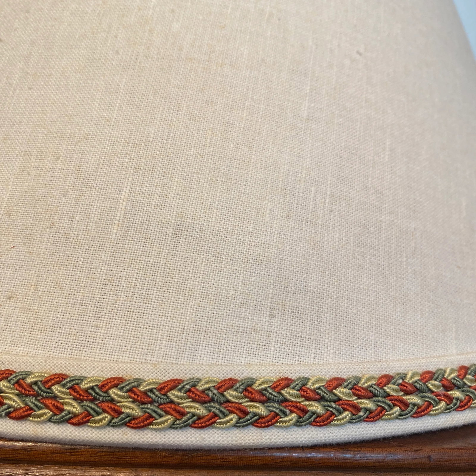 Late 20th Century Off White Linen Lampshades a Pair - 2