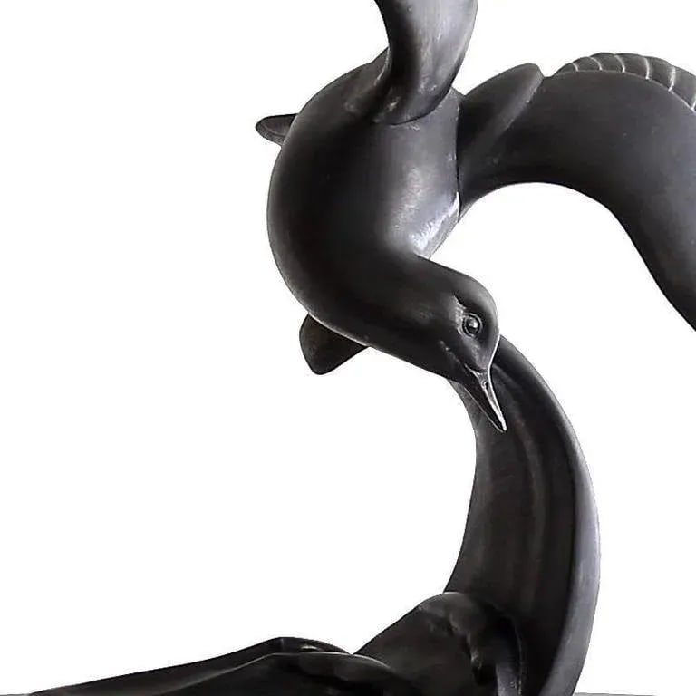 Vintage Mid-Century Art Deco Style Bronzed Spelter Seagull Sculpture - 3
