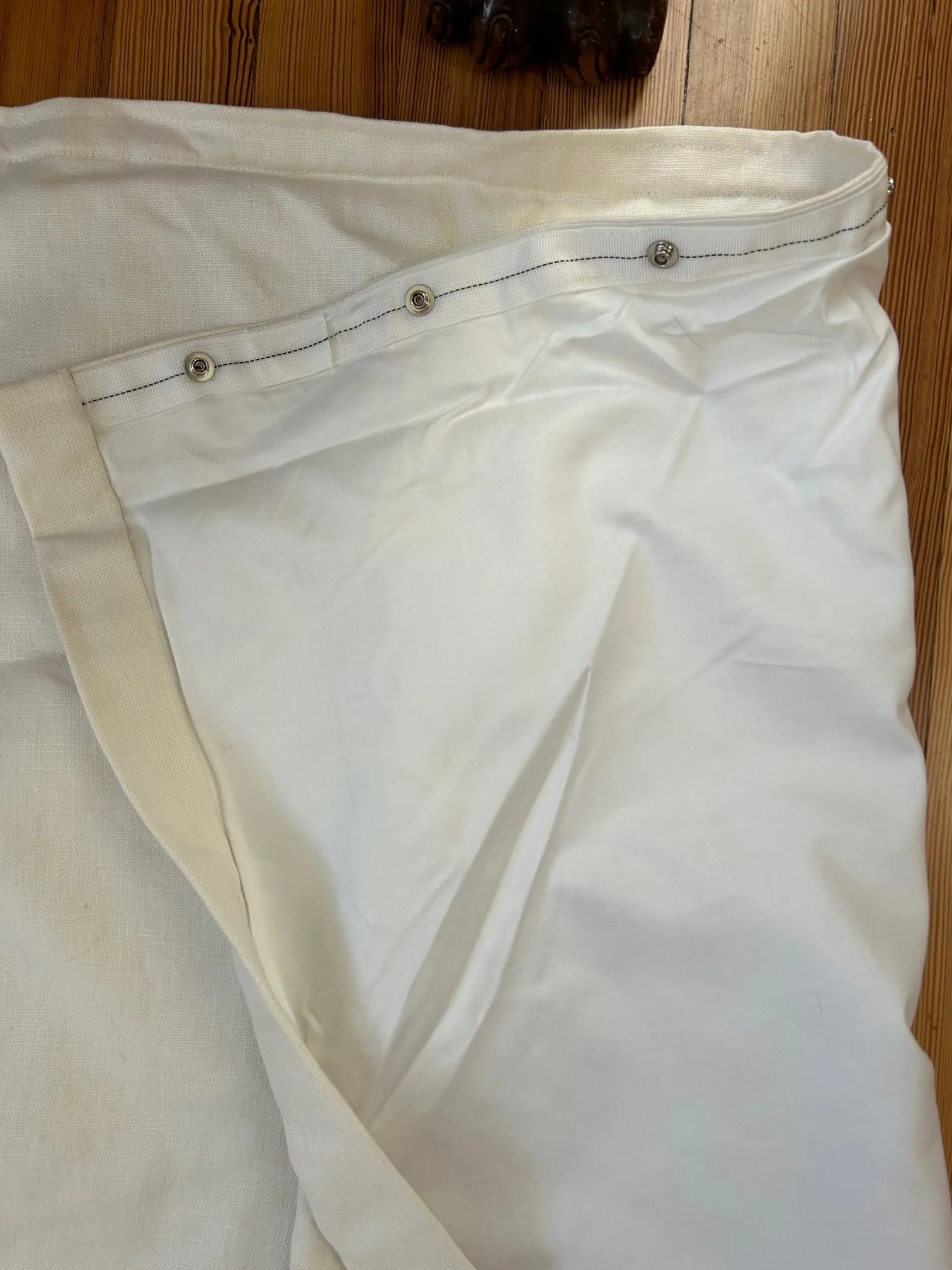 White Duralee Pinch Pleat Curtain Drapes - Pair of 2 - 9