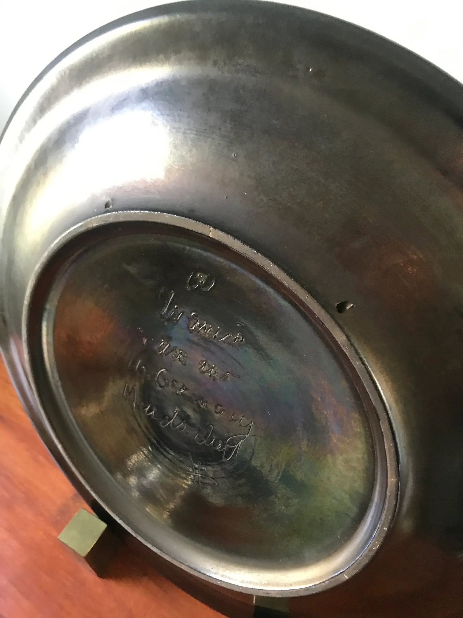 Signed Monumental Italian Brutalist Fat Lava Glaze Pottery Platter/ Wall Plate - 10