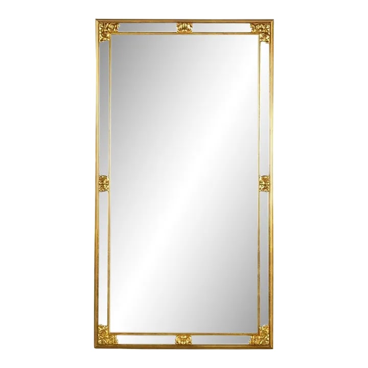 Large Vintage Late 20th Century Rectangular Giltwood Floor or Wall Mirror by Deknudt (1 of 8)