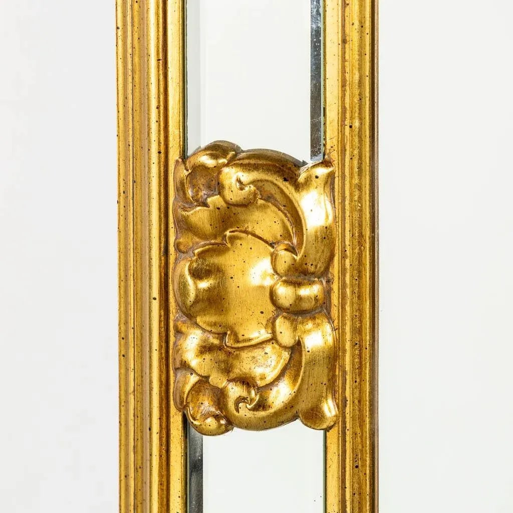 Large Vintage Late 20th Century Rectangular Giltwood Floor or Wall Mirror by Deknudt - 3