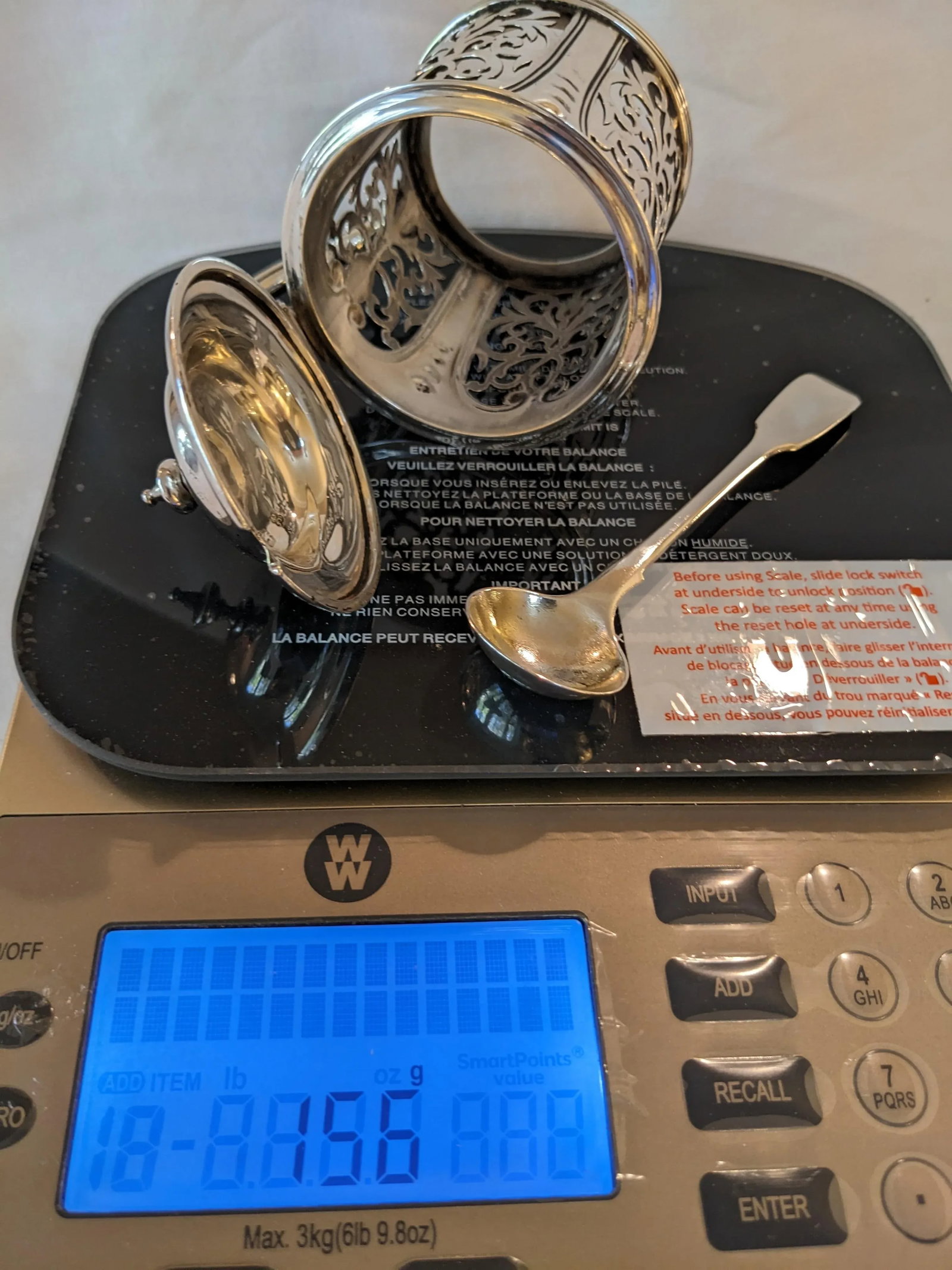 London Antique Sterling Silver Filigree Mustard Pot With Spoon, No Monograms - 11