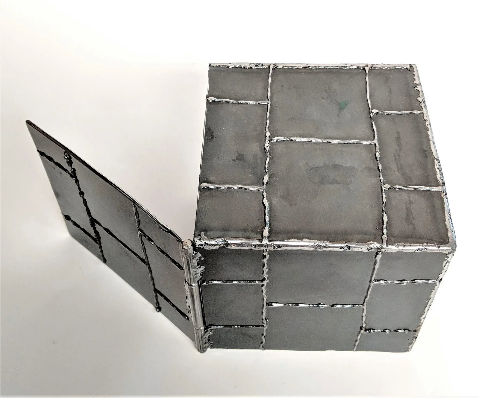 Brutalist Metal Box Hand Welded Box - 11