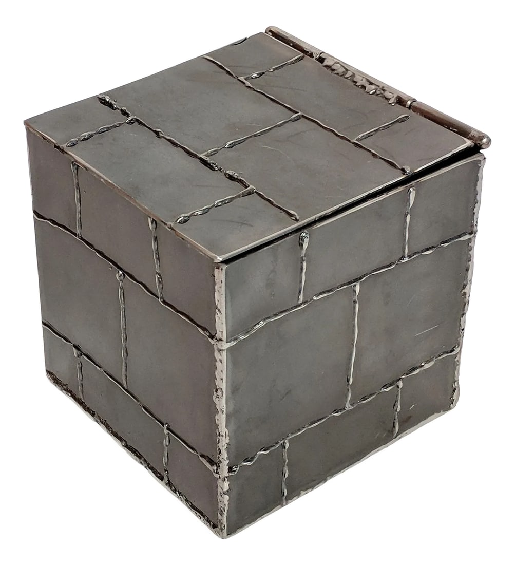 Brutalist Metal Box Hand Welded Box (1 of 12)