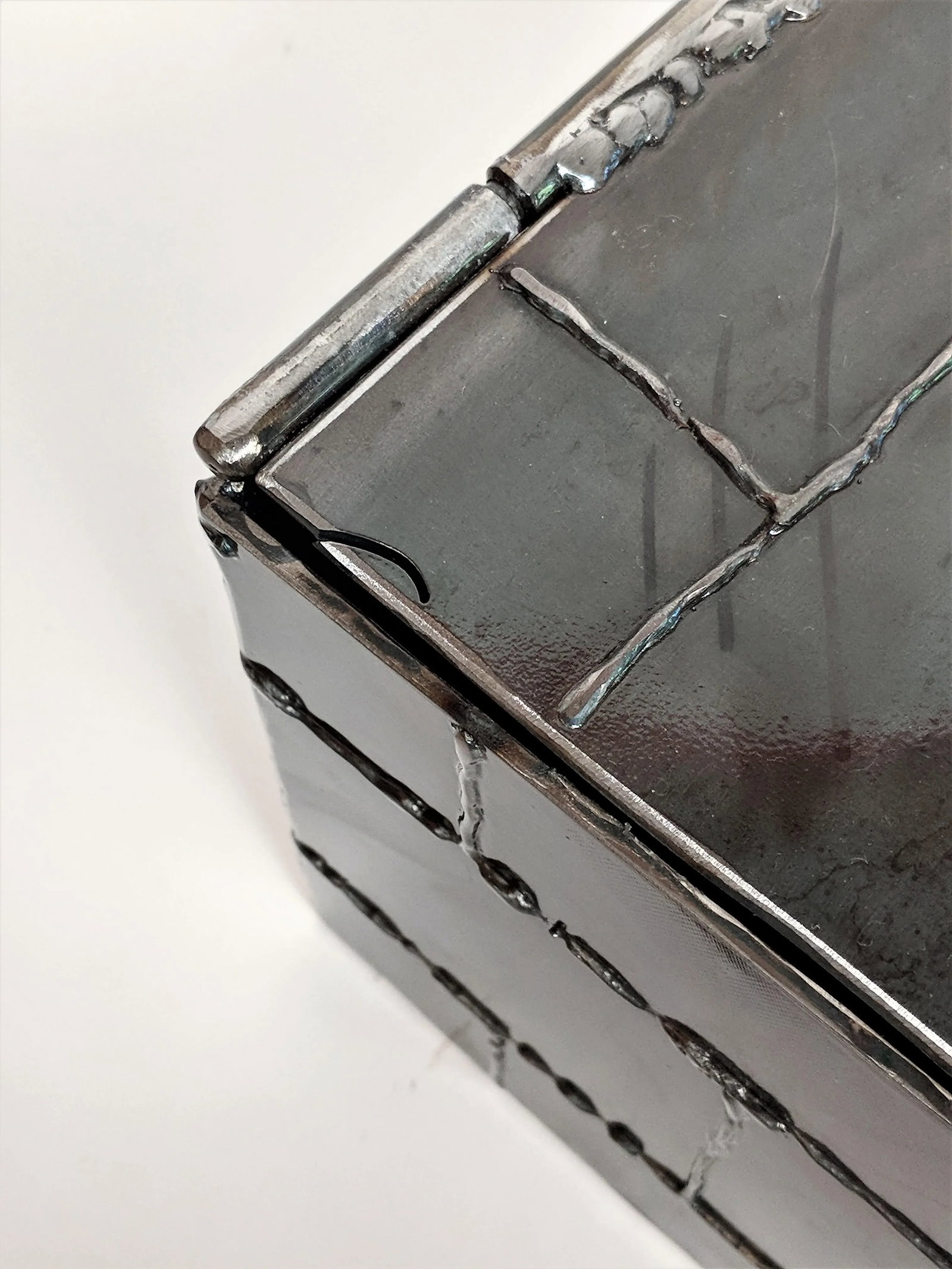 Brutalist Metal Box Hand Welded Box - 6