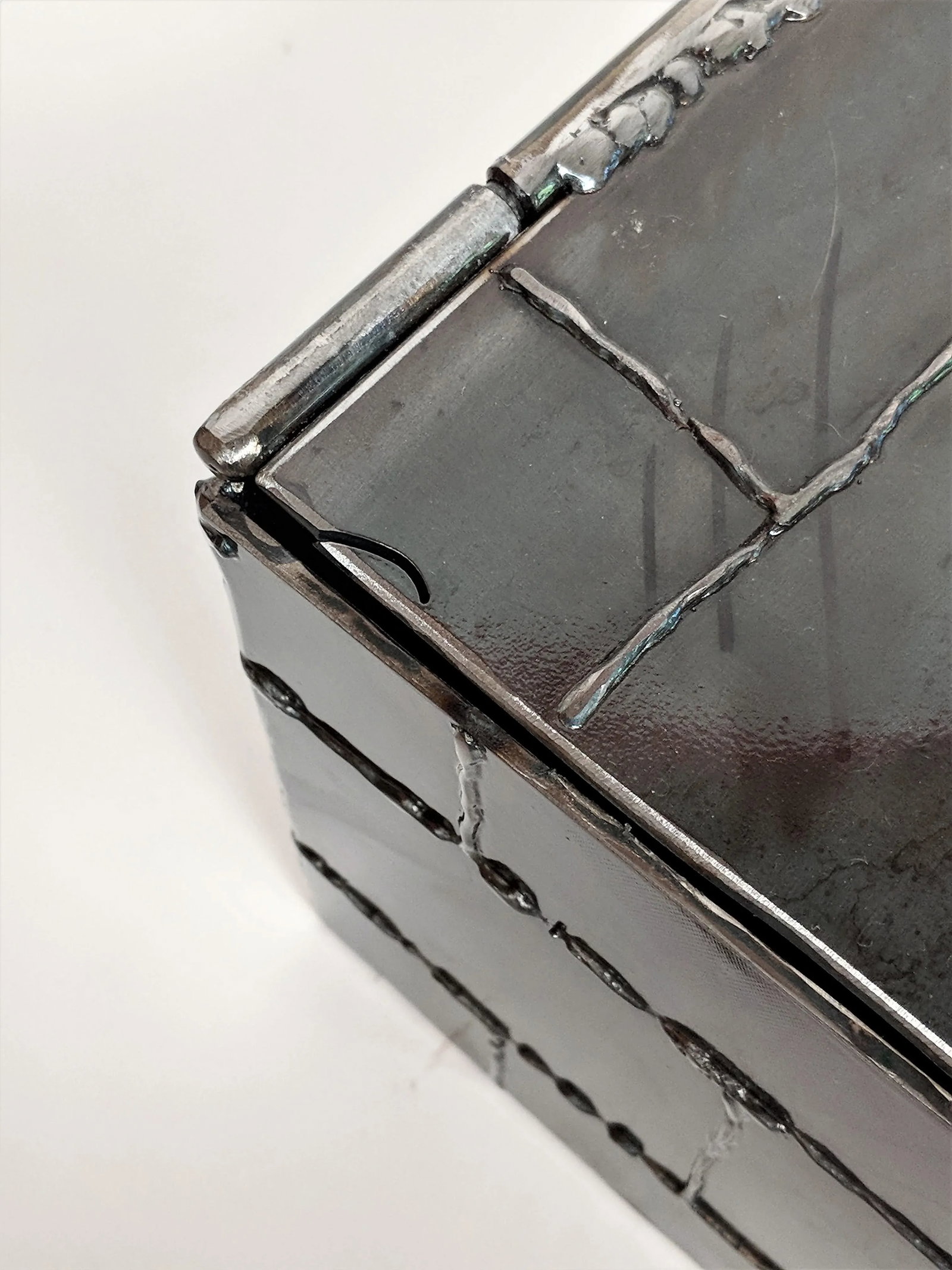 Brutalist Metal Box Hand Welded Box - 8
