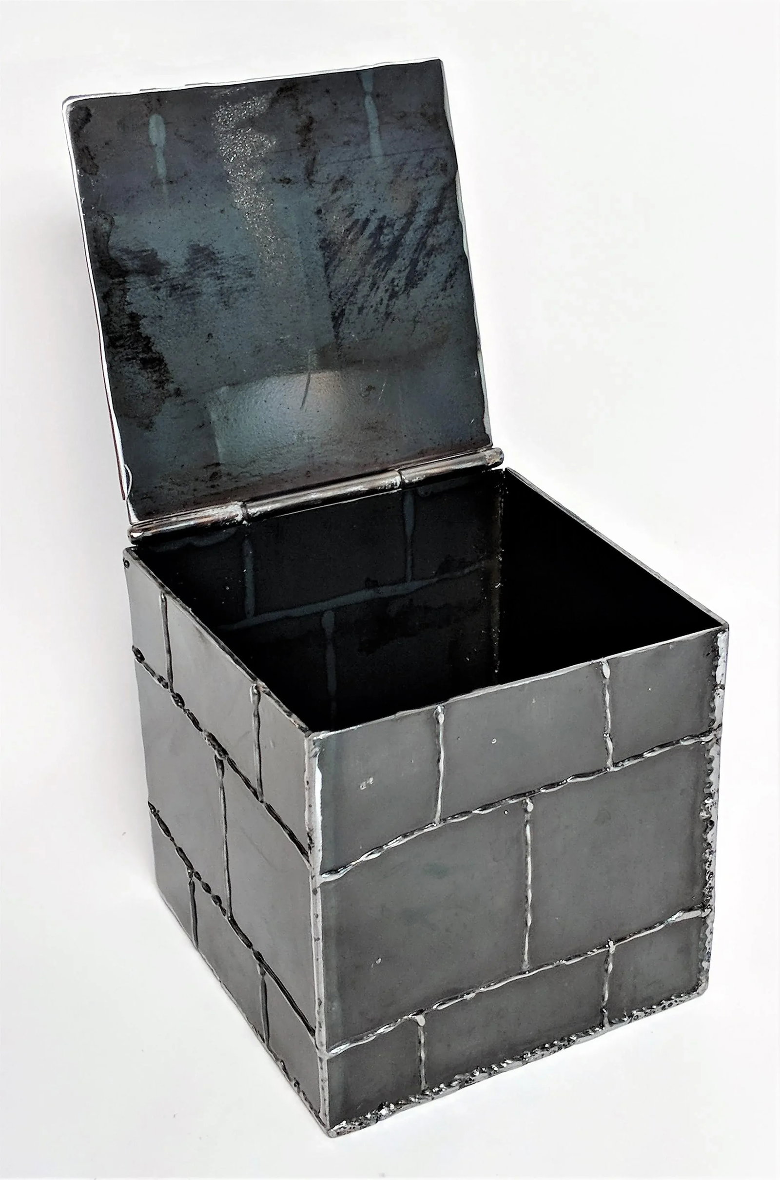 Brutalist Metal Box Hand Welded Box - 9