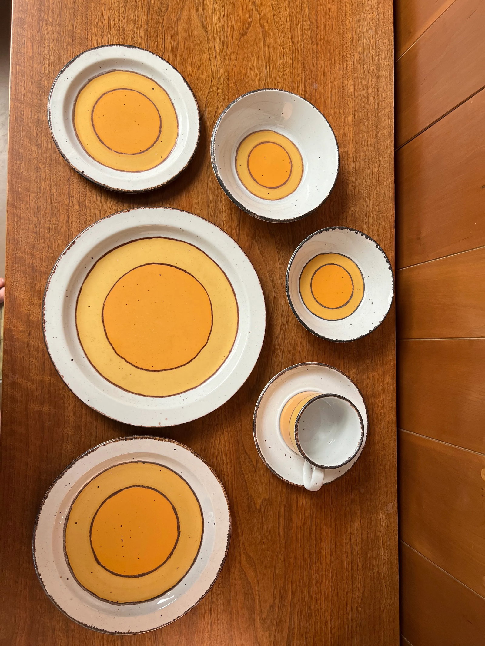 1970s Mid-Century Modern Midwinter Ltd "Sun" Stonehenge Tableware Set, Made in England- 92 Pieces - 5