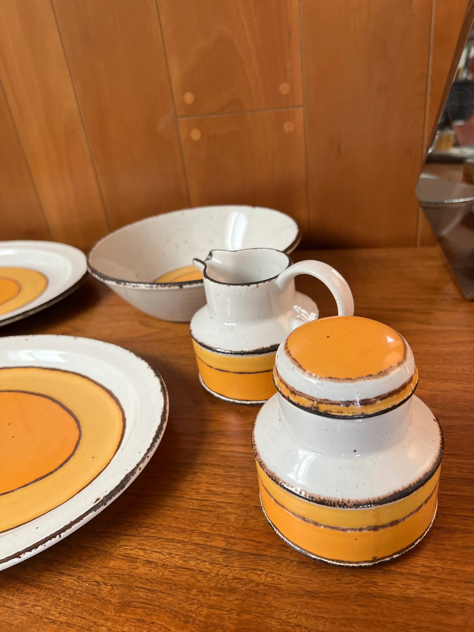 1970s Mid-Century Modern Midwinter Ltd "Sun" Stonehenge Tableware Set, Made in England- 92 Pieces - 8