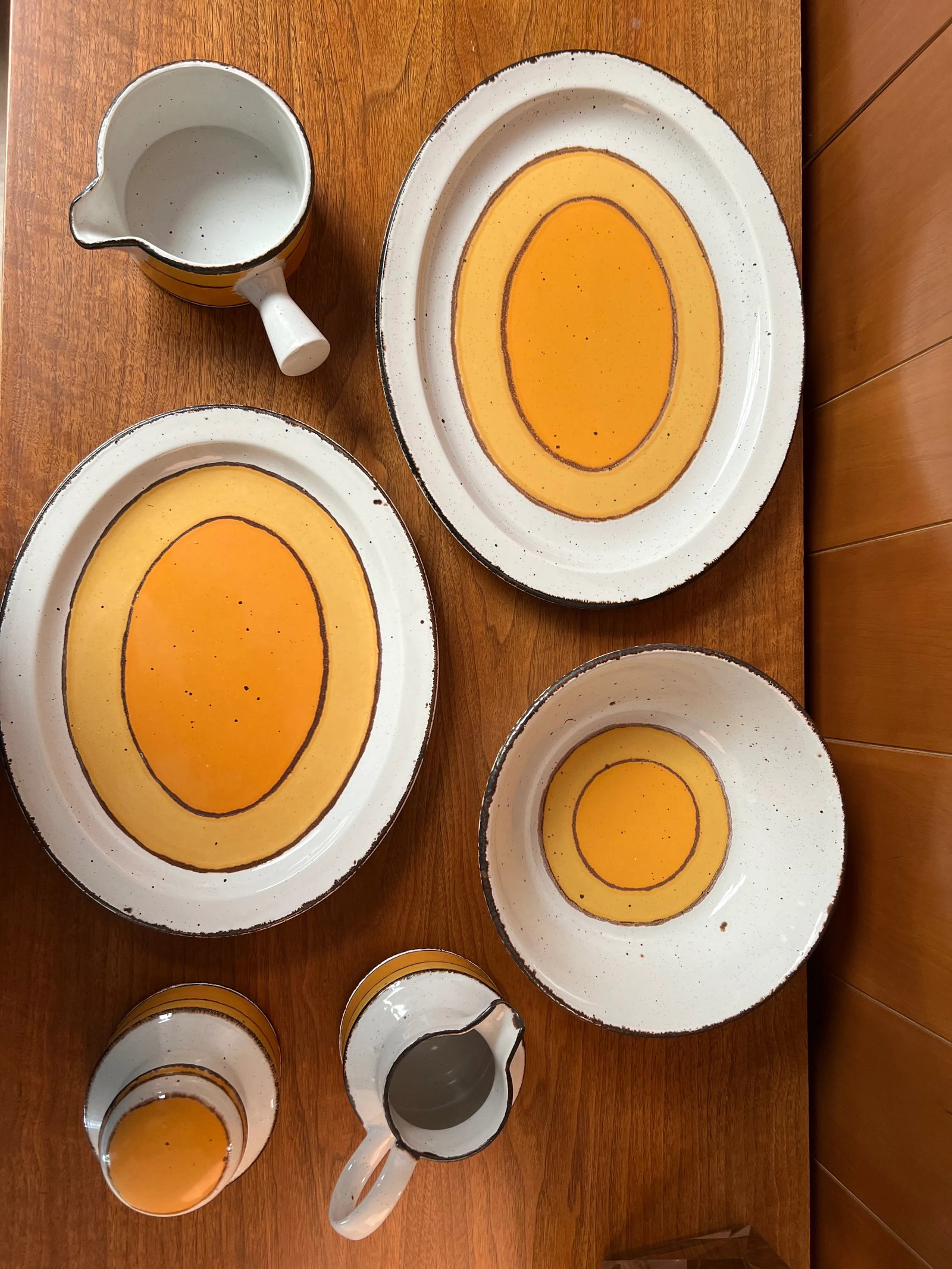 1970s Mid-Century Modern Midwinter Ltd "Sun" Stonehenge Tableware Set, Made in England- 92 Pieces - 9