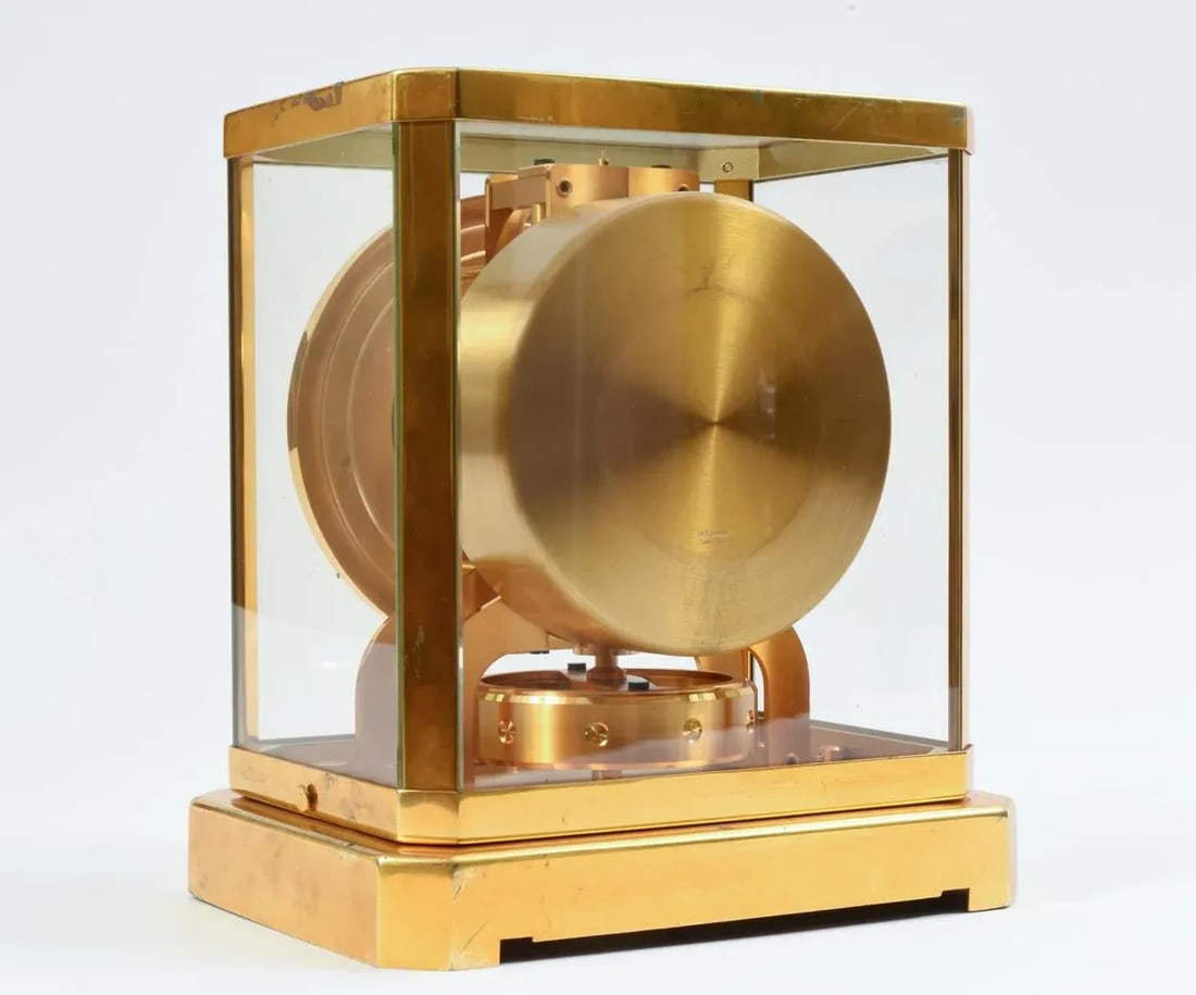 Case Glass Brass Jaeger Le Coultre Mantel Desk Clock - 11