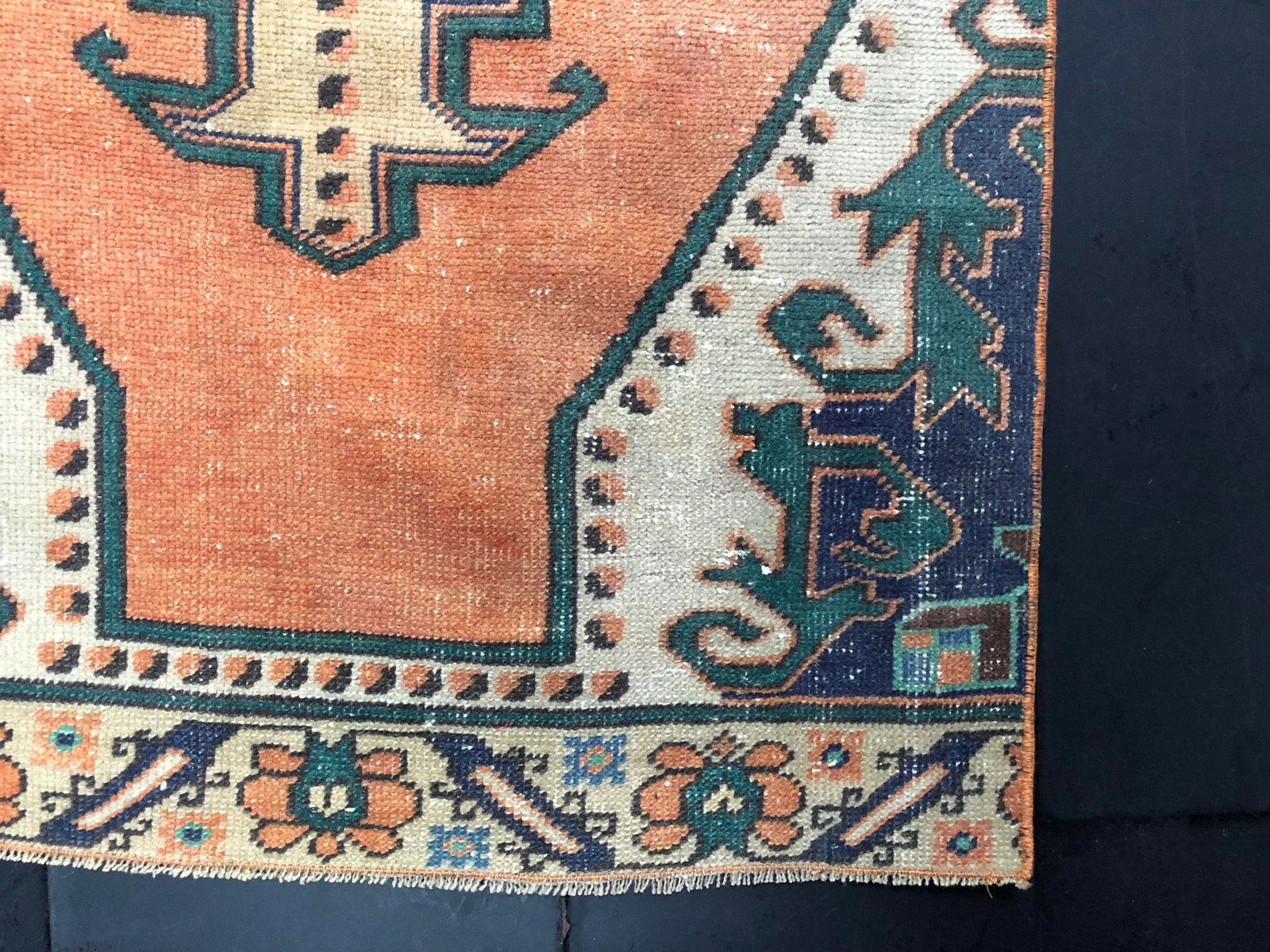 Vintage Turkish Orange Handmade Runner Rug - 2'11'' * 11'5'' - 10