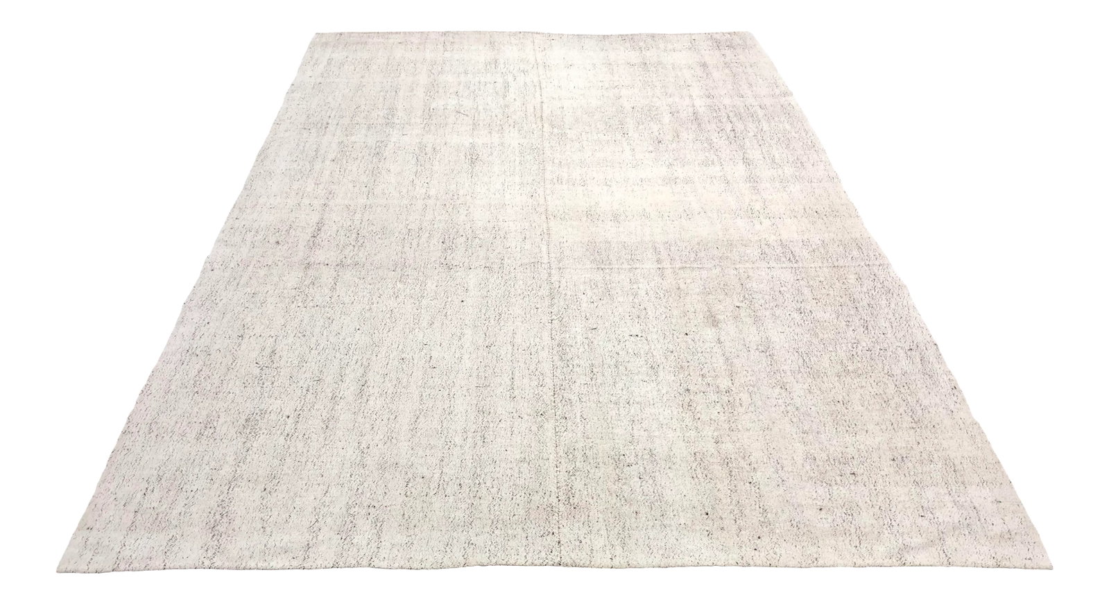 Vintage Organic Turkish Traditional Handmade White Area Kilim Rug - 7'3" x 11'1": Natural Turkish handwoven Vintage Anatolian wool oversize kilim. Condition: Alterations: Original Condition Unaltered Imperfections: Some Imperfections Condition Notes: Excellent Origin: Turkey Ma