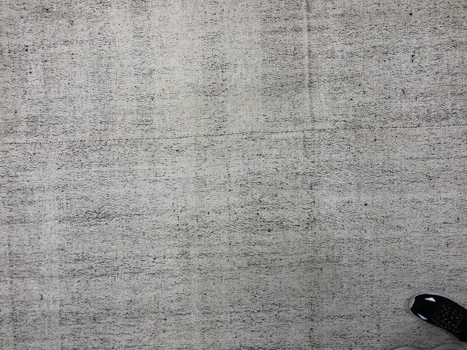 Vintage Organic Turkish Traditional Handmade White Area Kilim Rug - 7'3" x 11'1" - 9