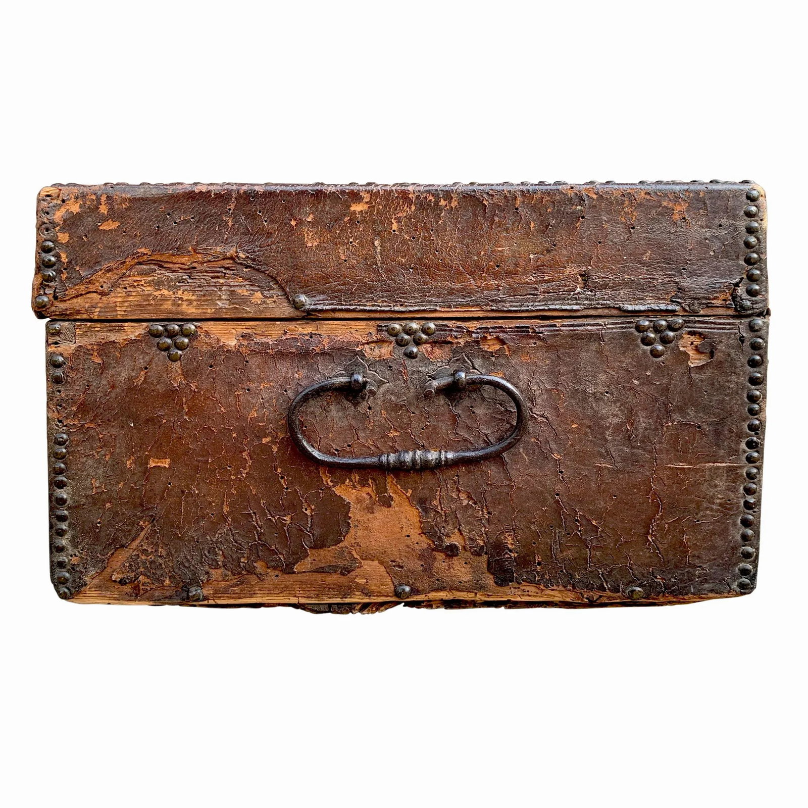 17th Century Italian Leather Lock Box - 3