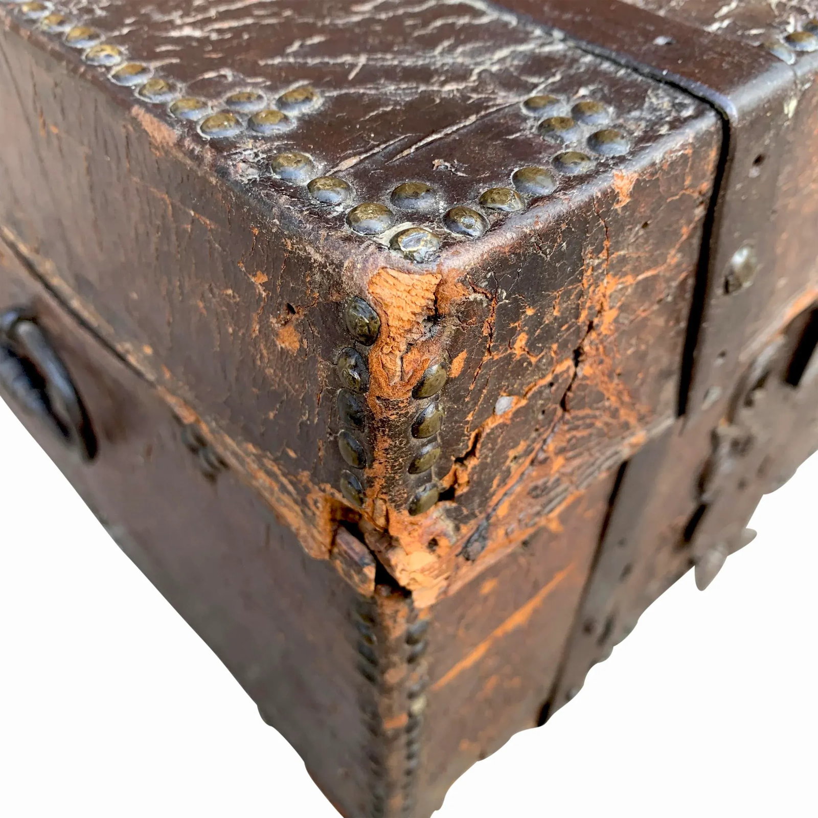 17th Century Italian Leather Lock Box - 5