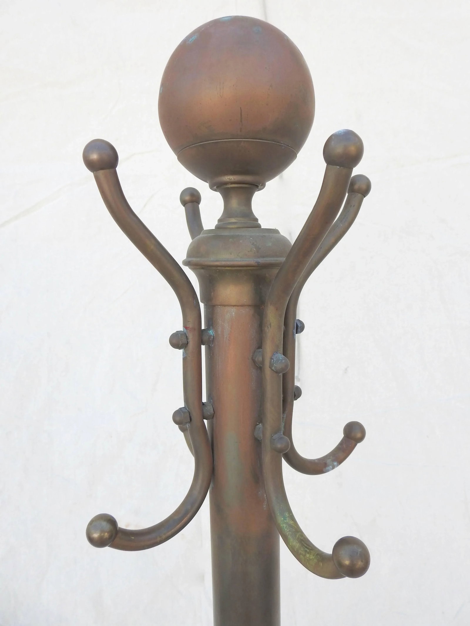Early 20th Century Art Deco Brass Coat Rack - 11