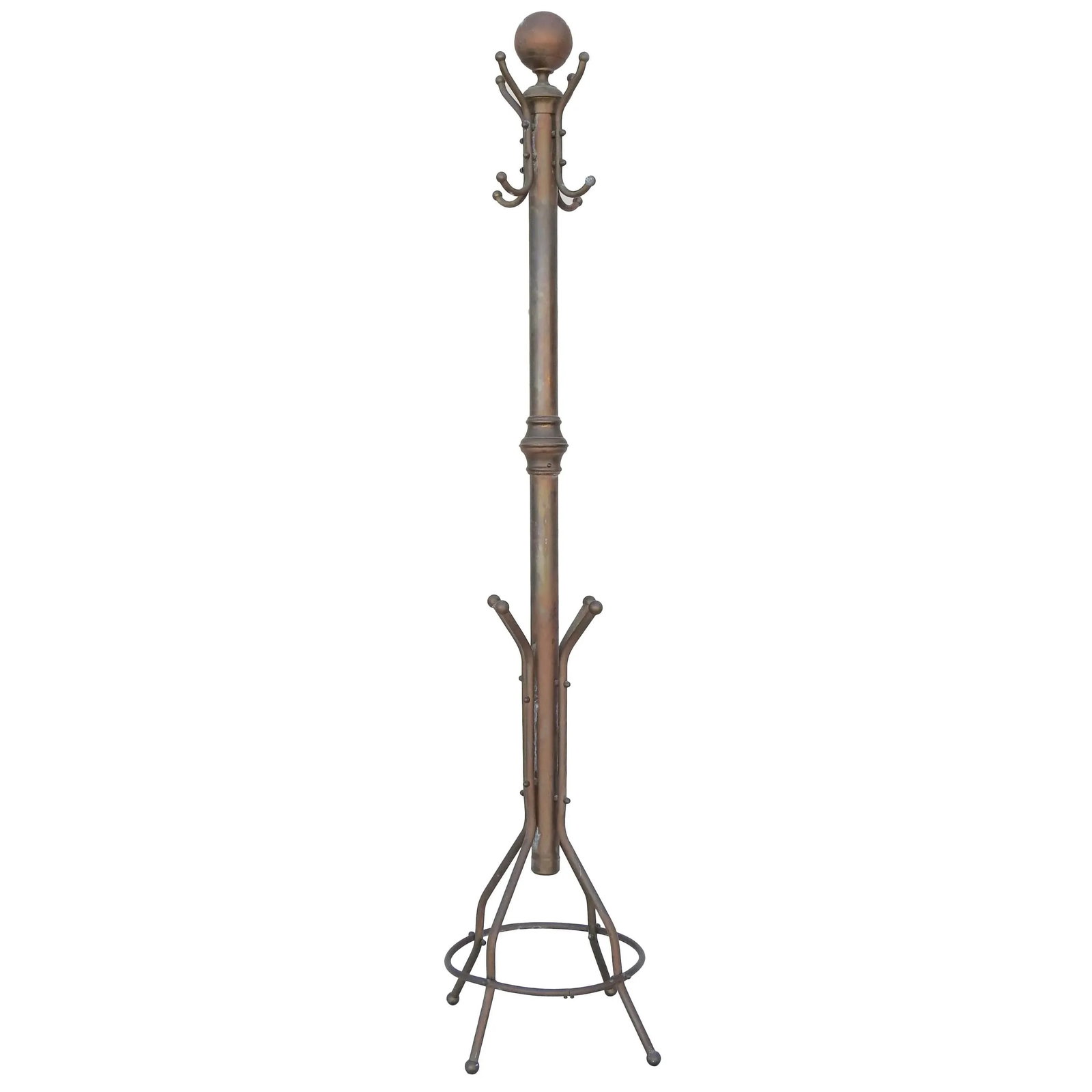 Early 20th Century Art Deco Brass Coat Rack - 13
